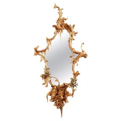Outstanding Chinese Chippendale Carved Giltwood Girandole