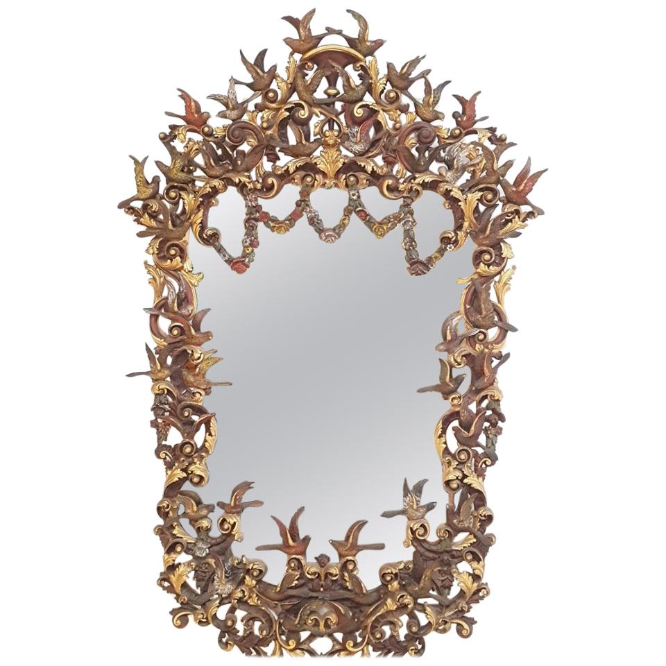 Outstanding, circa 1900 Spanish Carved Mirror