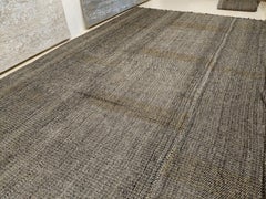 Outstanding Contemporary Oversized Geometric Grey/Black Kilim Rug