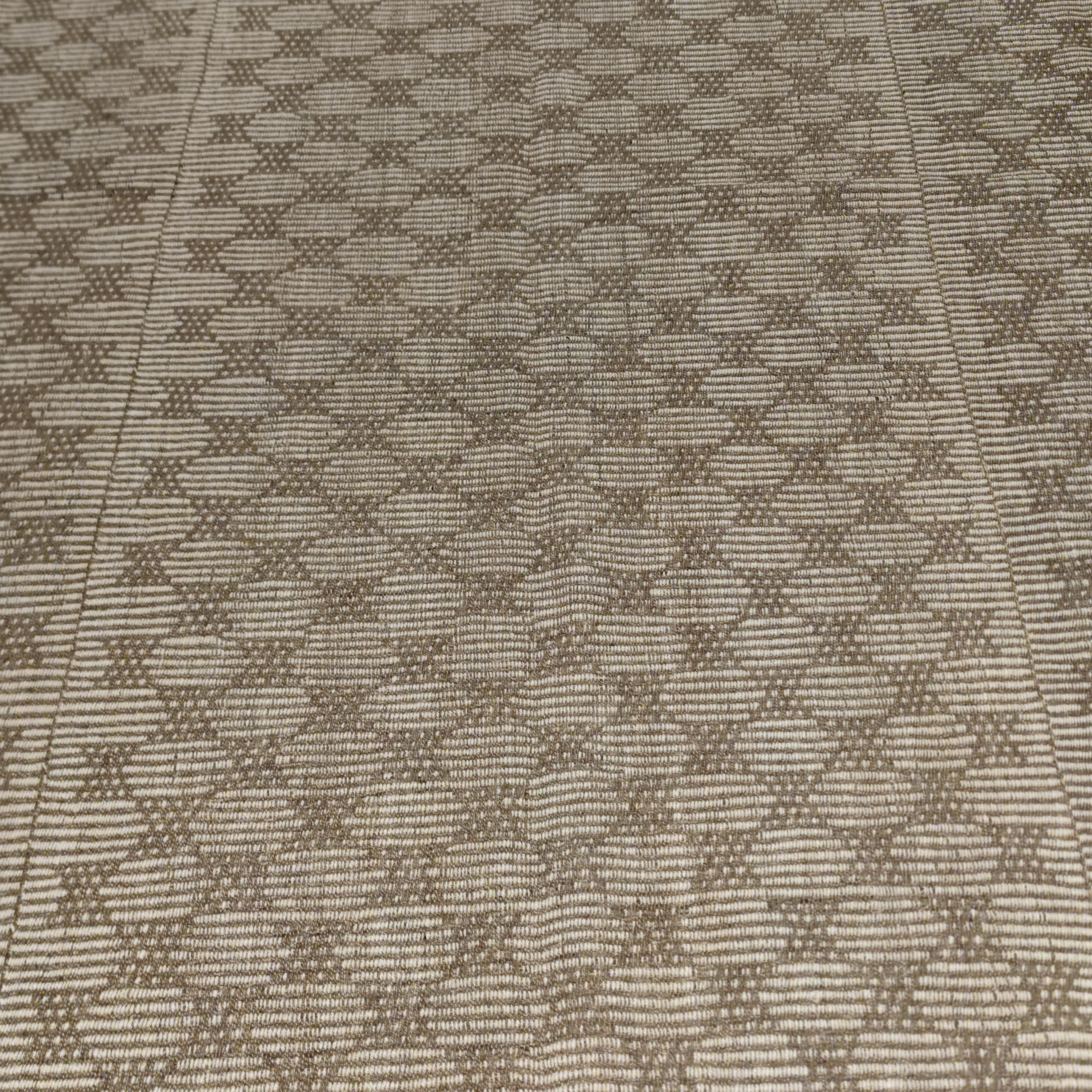Hand-Woven Outstanding Contemporary Taupe/Champagne Coloured Geometric Kilim Rug For Sale