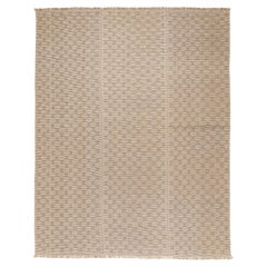 Outstanding Contemporary Taupe/Champagne Coloured Geometric Kilim Rug