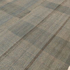 Outstanding Contemporary Teal Blue Oversized Geometric Kilim Rug 11 x 15 feet