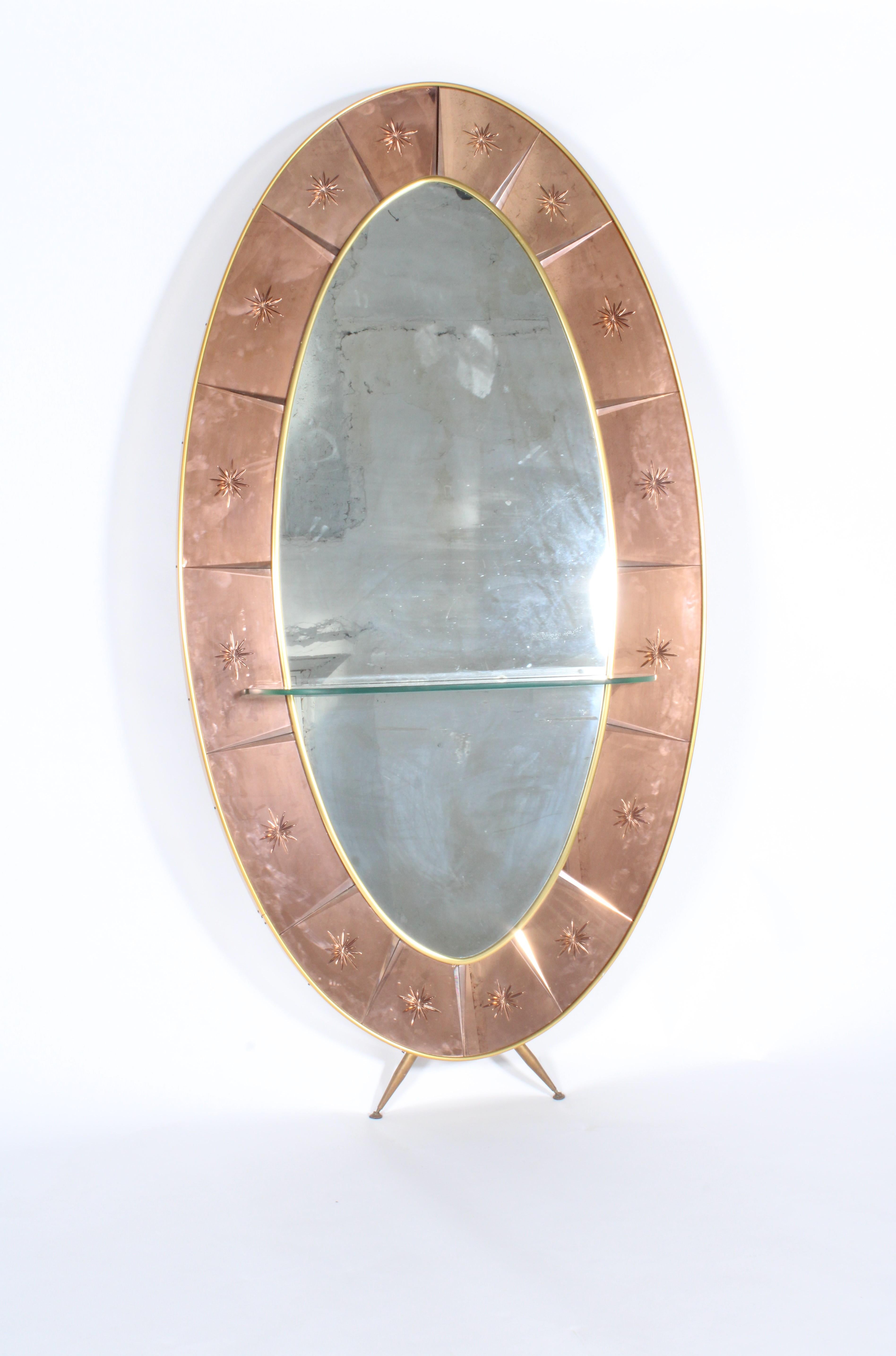 Glazed Outstanding Cristal Arte  Pink Hand Cut Etched Glass Full Length Mirror  For Sale