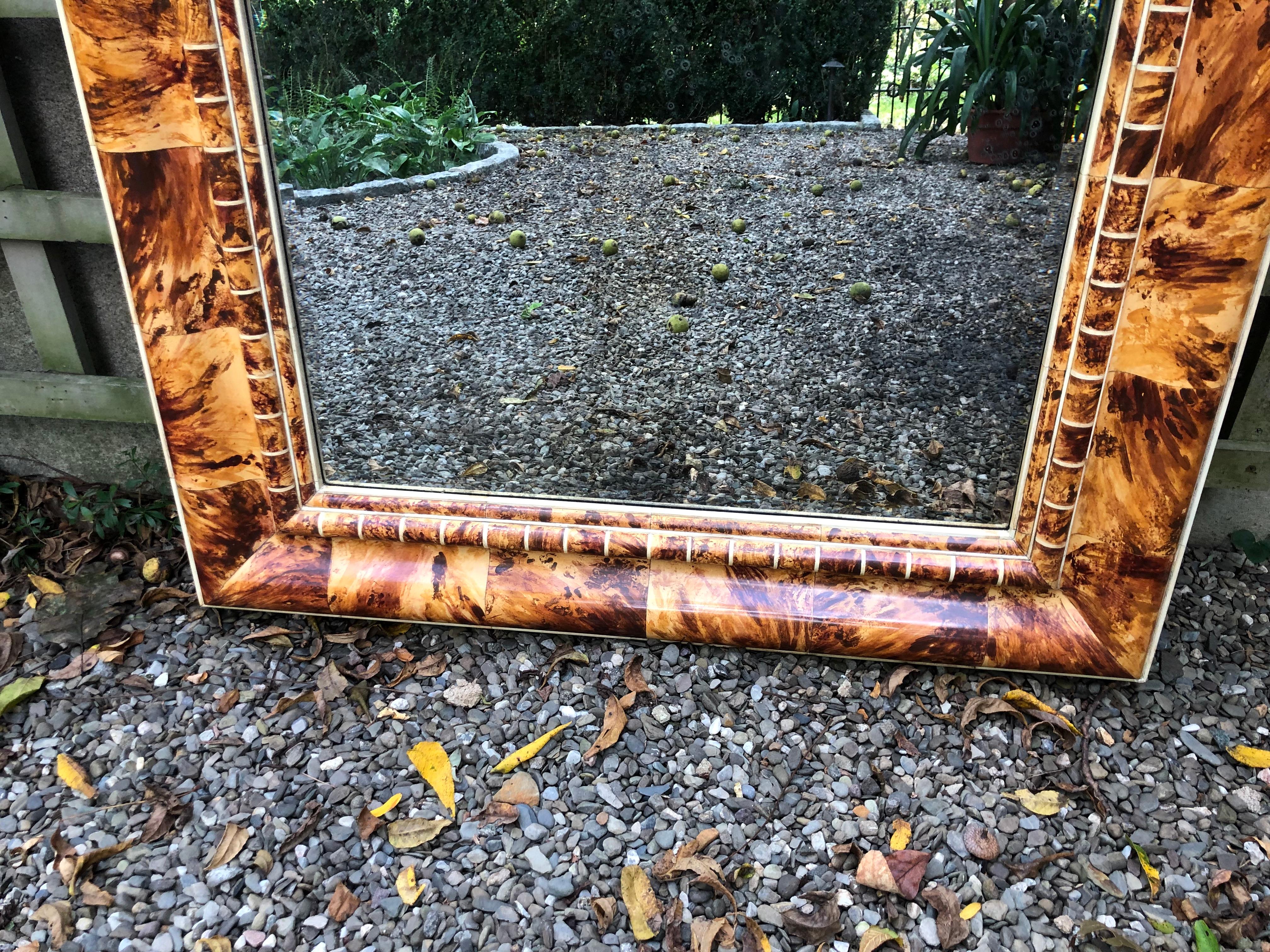 Wood Outstanding Custom Faux Painted Tortoise Shell Mirror