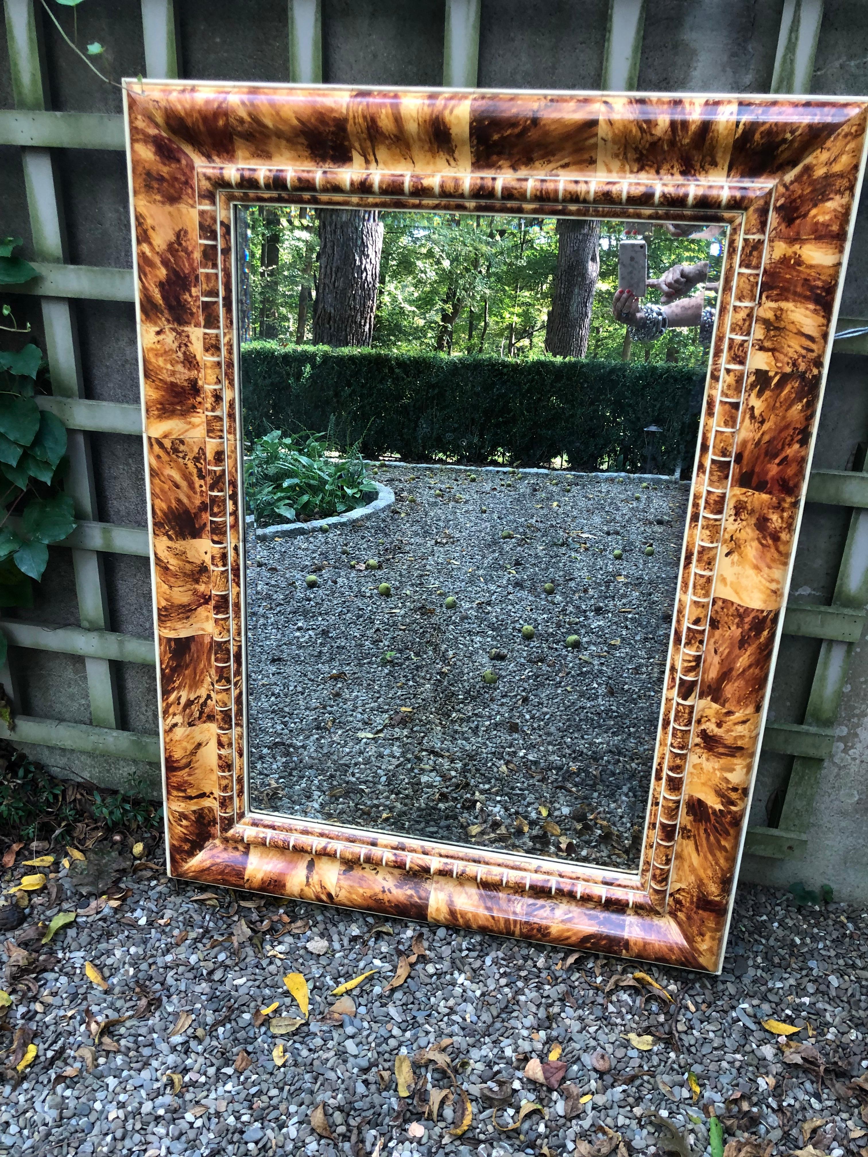American Outstanding Custom Faux Painted Tortoise Shell Mirror