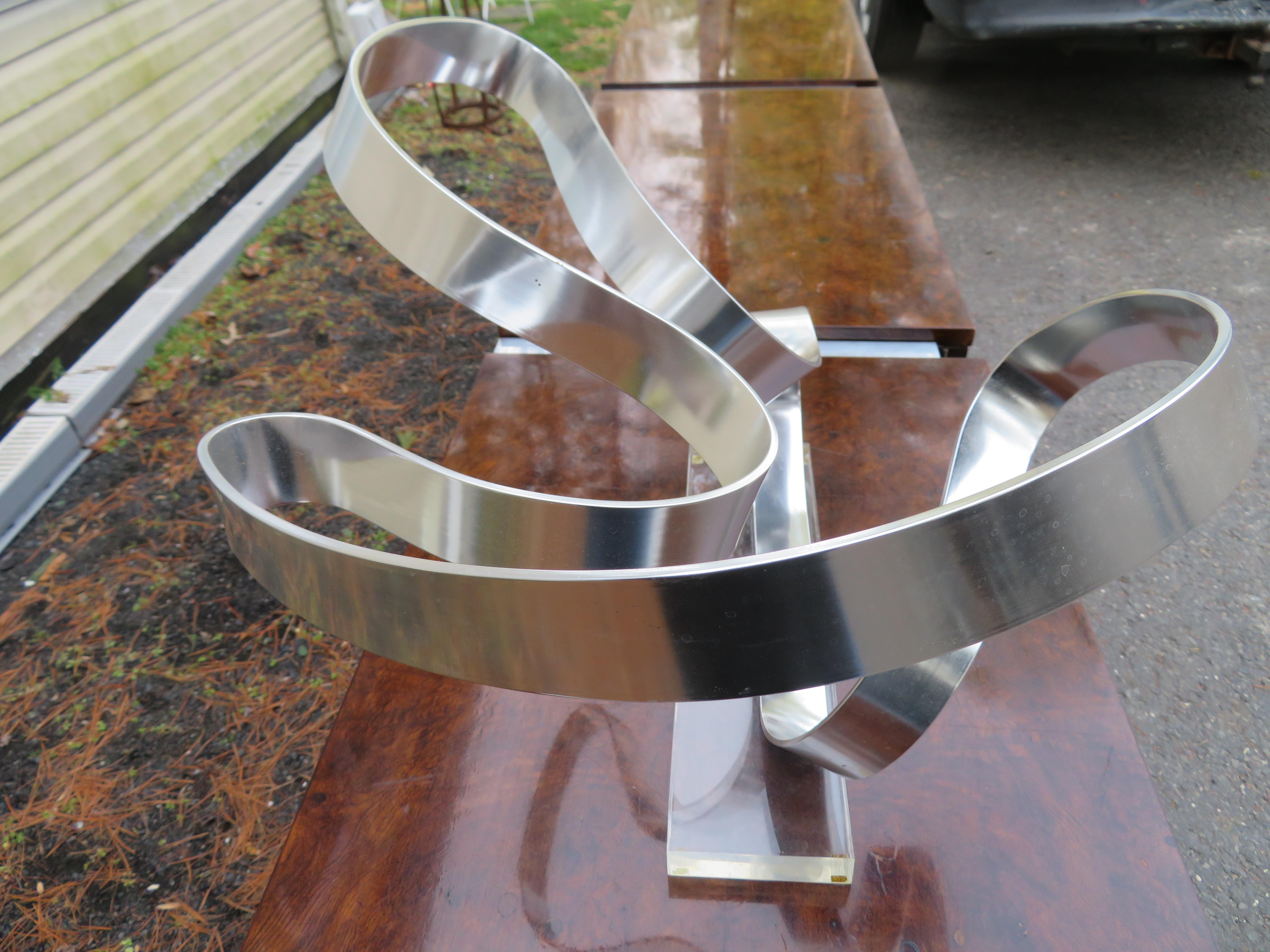 American Outstanding Dan Murphy Abstract Aluminum Ribbon Sculpture Mid-Century Modern For Sale
