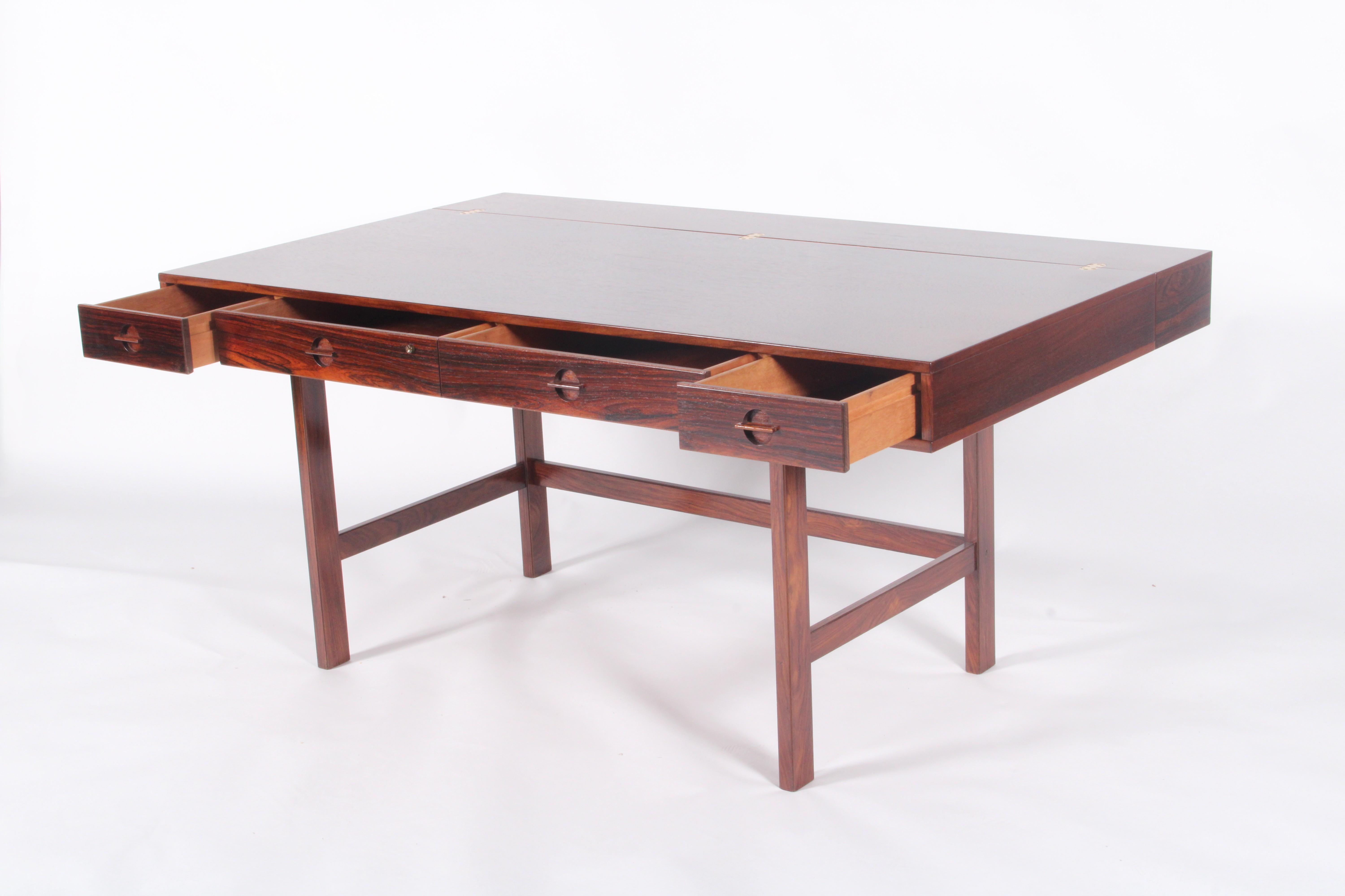 Outstanding Danish Mid Century Flip Top  Executive Desk By Peter Lovig Nielson For Sale 6