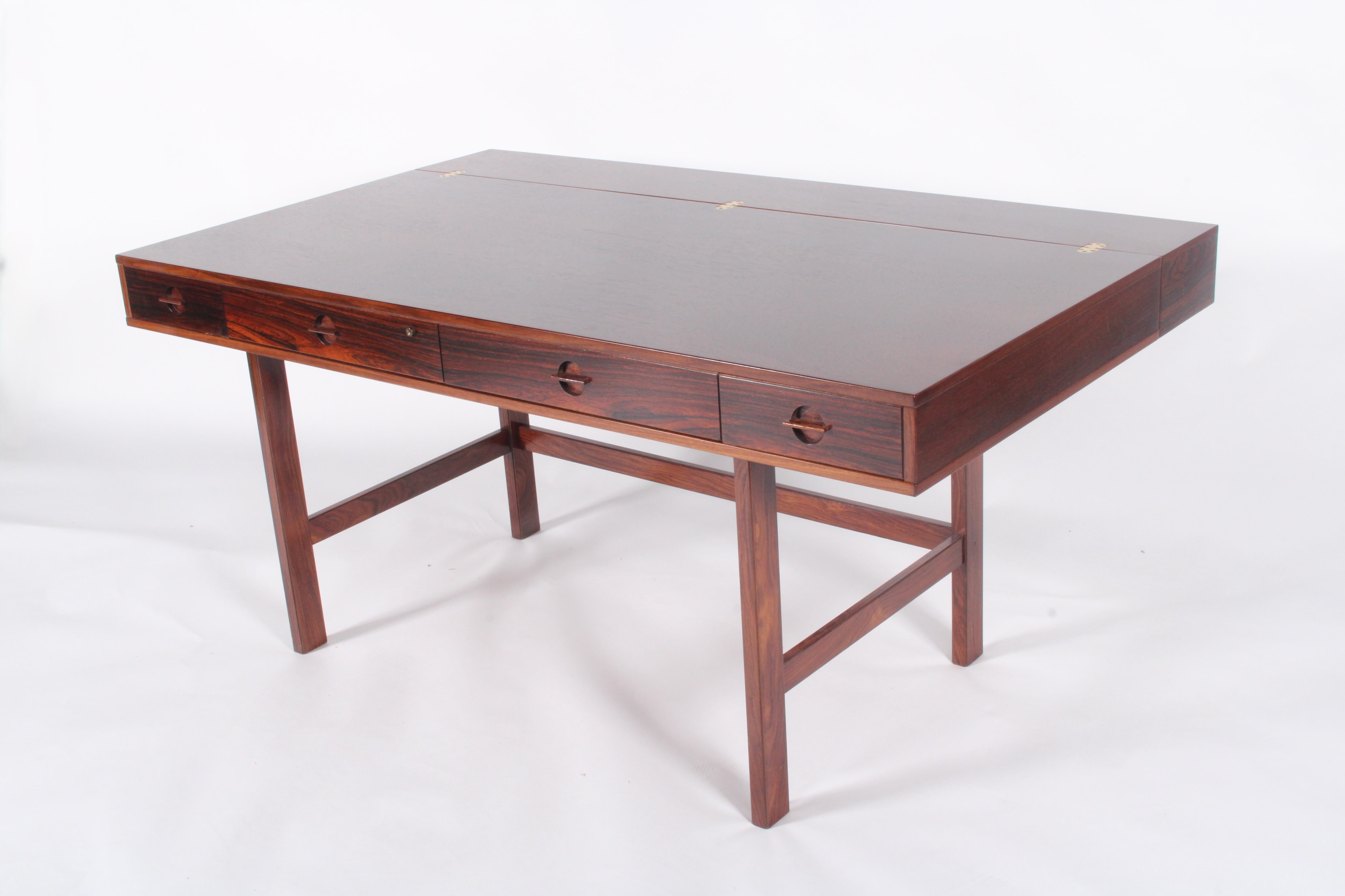 Outstanding Danish Mid Century Flip Top  Executive Desk By Peter Lovig Nielson For Sale 7