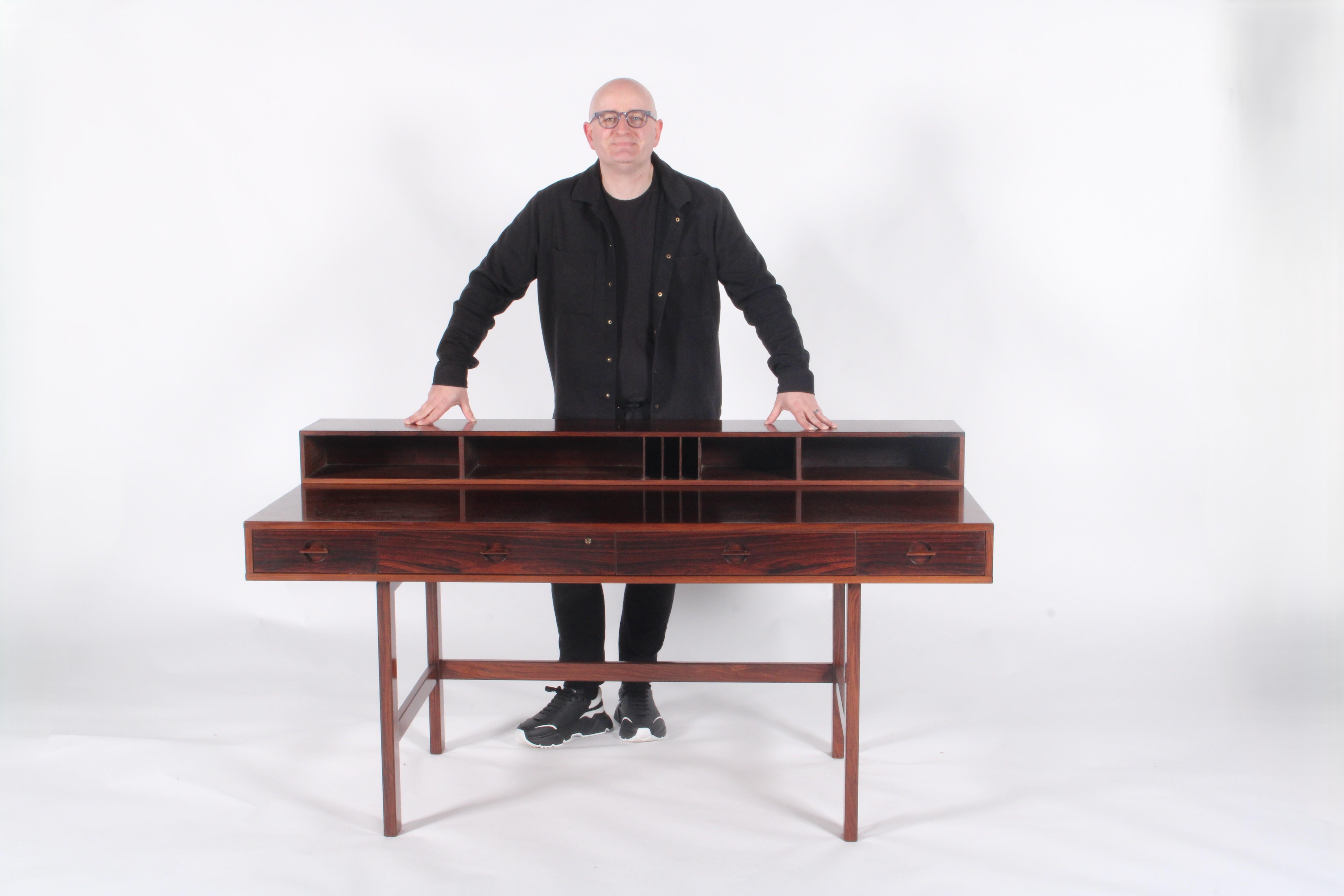Outstanding Danish Mid Century Flip Top  Executive Desk By Peter Lovig Nielson For Sale 13