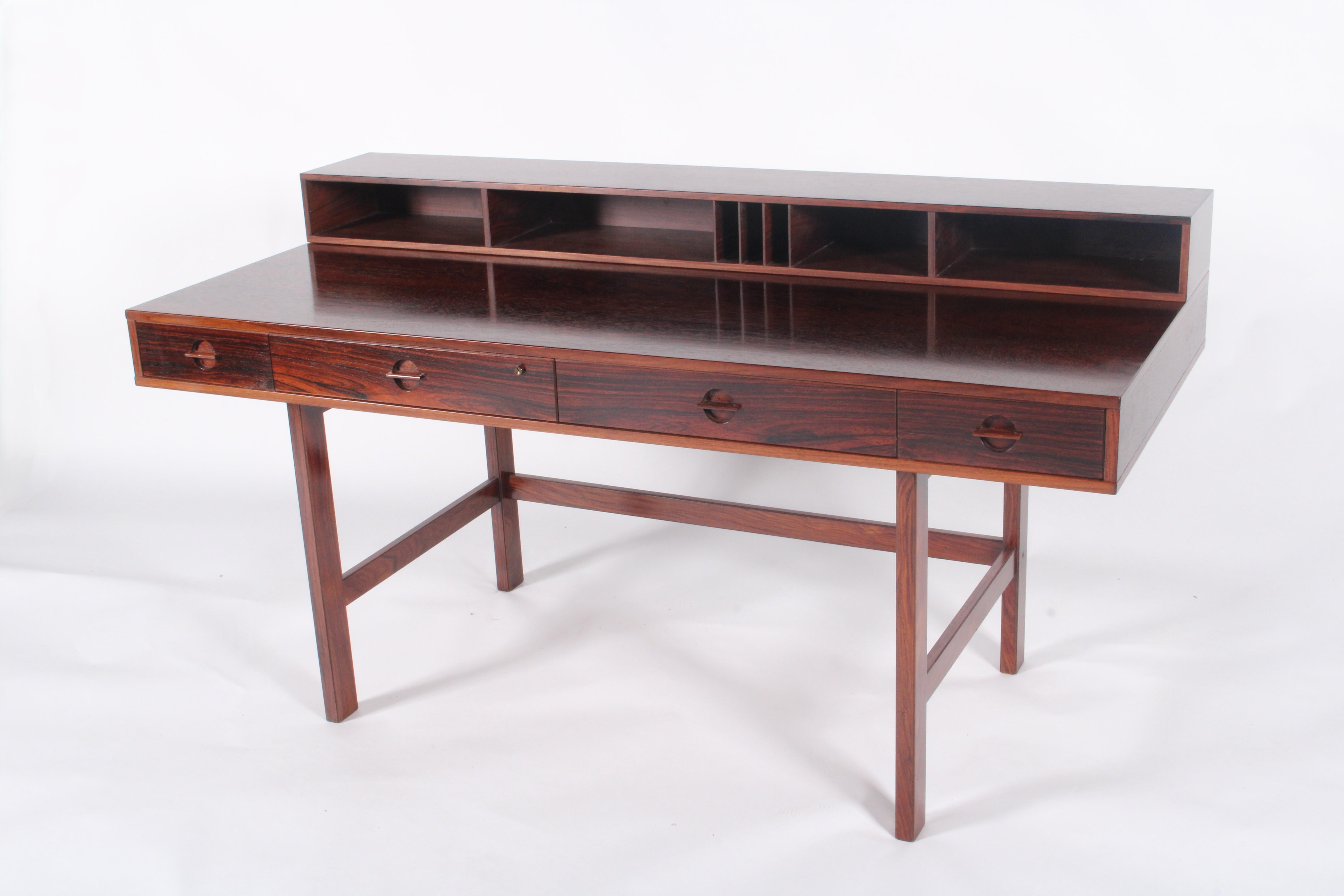 Outstanding Danish Mid Century Flip Top  Executive Desk By Peter Lovig Nielson For Sale 1