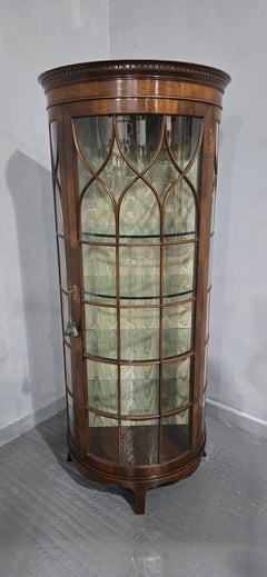 Outstanding Demi Lune Mahogany Display Cabinet