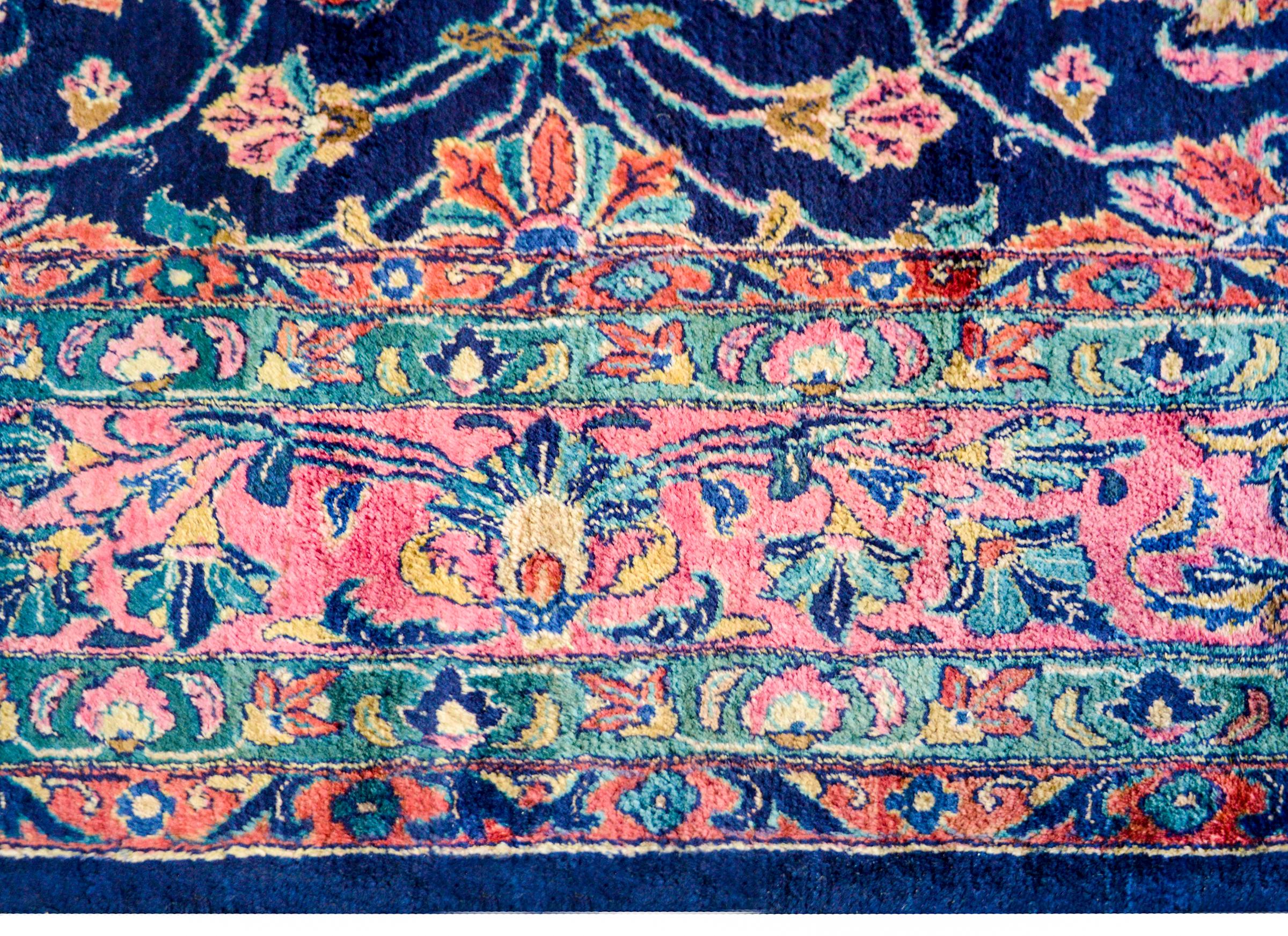 Vegetable Dyed Outstanding Early 20th Century Antique Sarouk Rug For Sale