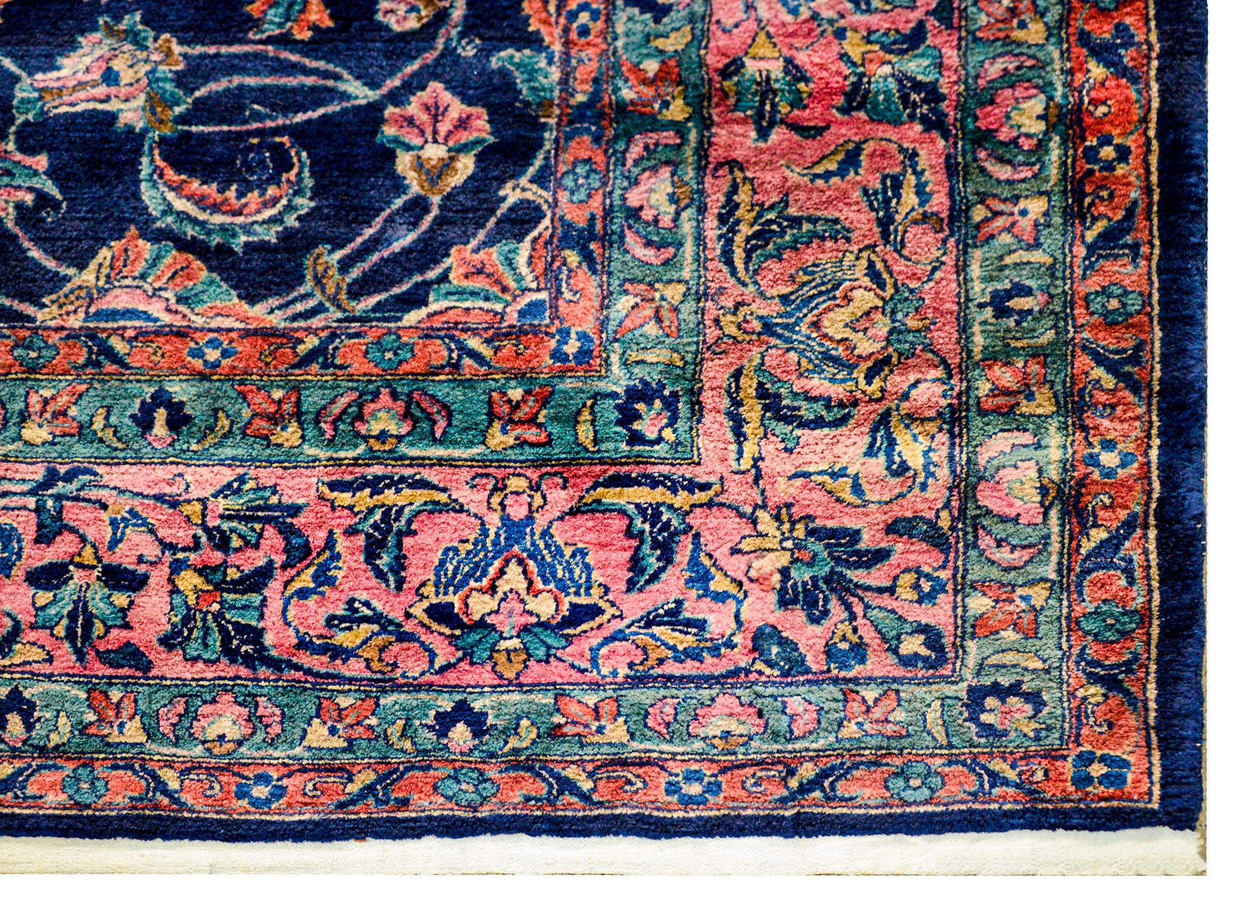 Wool Outstanding Early 20th Century Antique Sarouk Rug For Sale