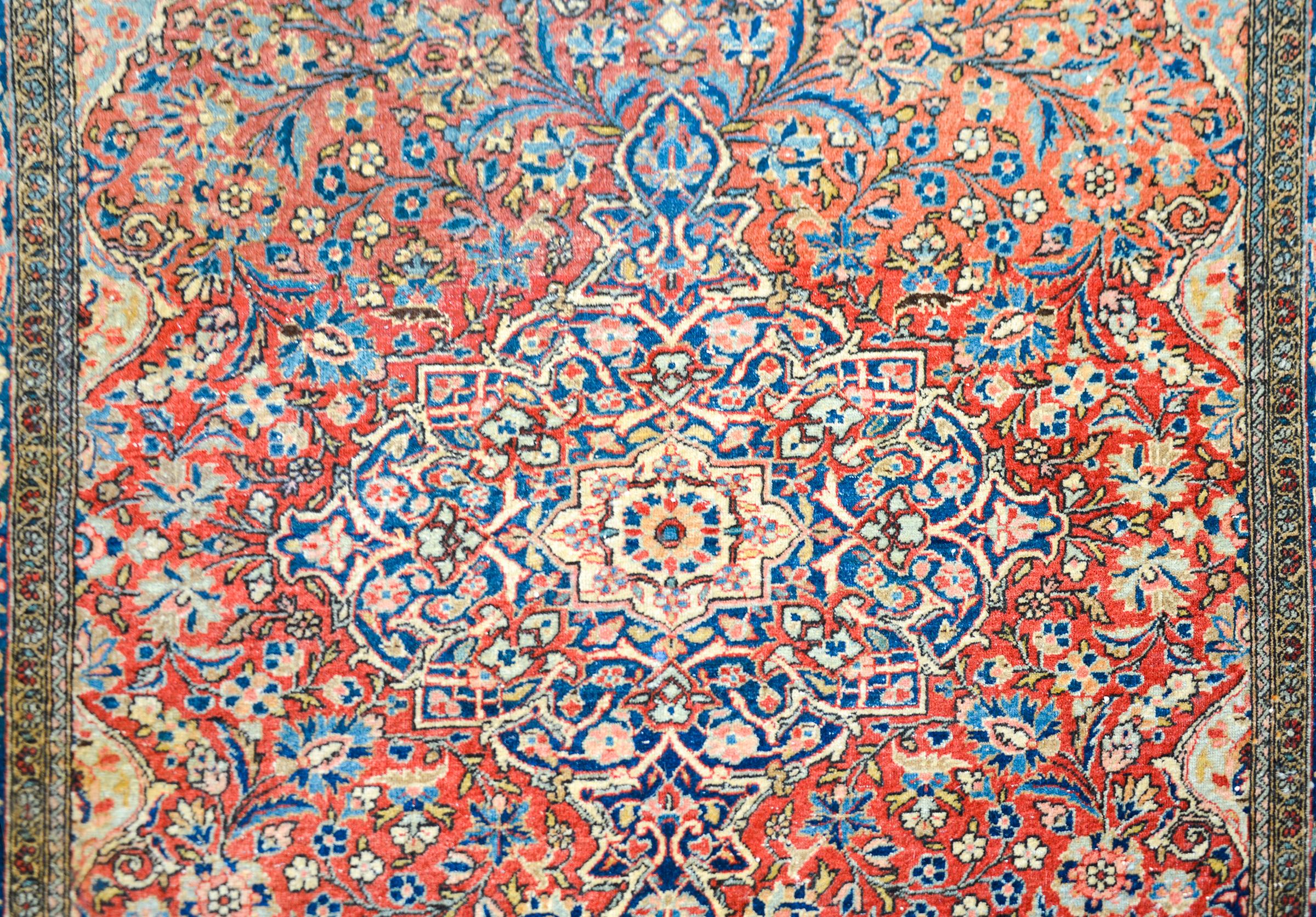 Hand-Knotted Outstanding Early 20th Century Kashan Rug For Sale