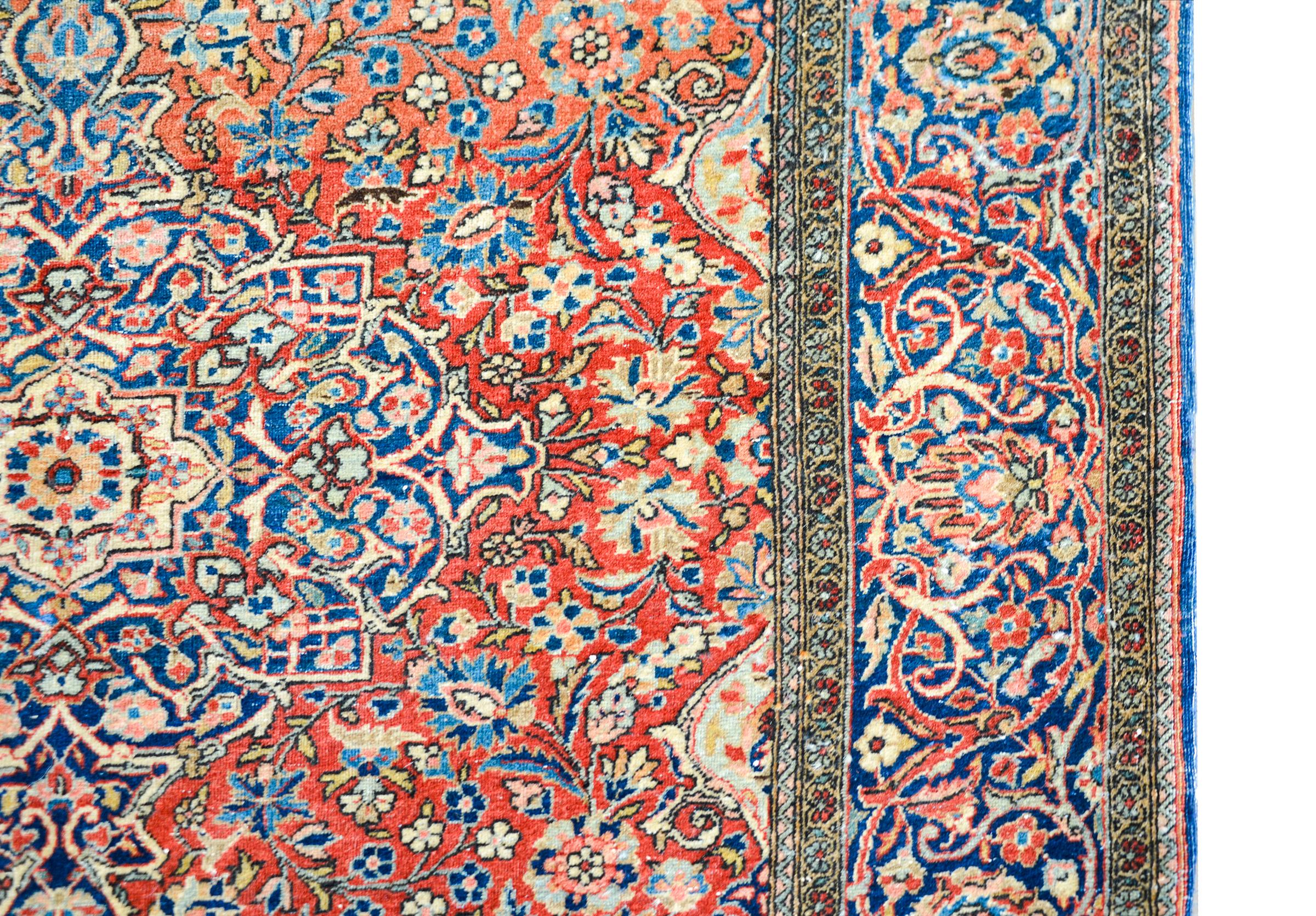 Outstanding Early 20th Century Kashan Rug In Good Condition For Sale In Chicago, IL