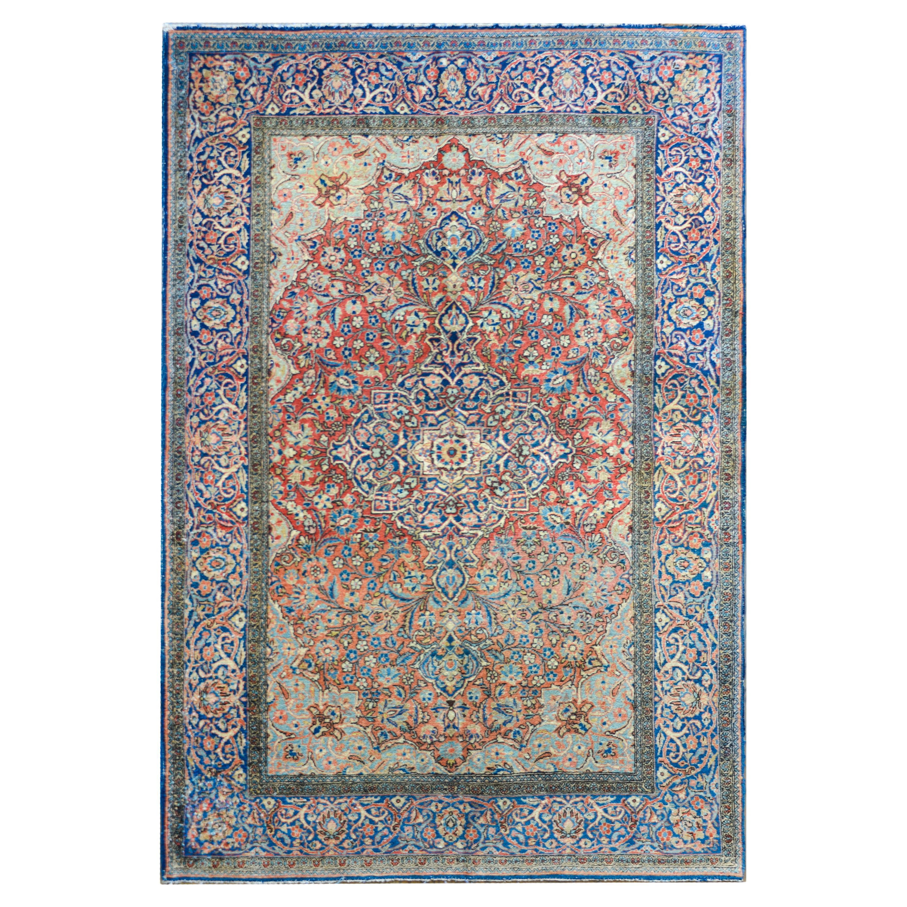 Hervorragender Kashan-Teppich des frühen 20. Jahrhunderts