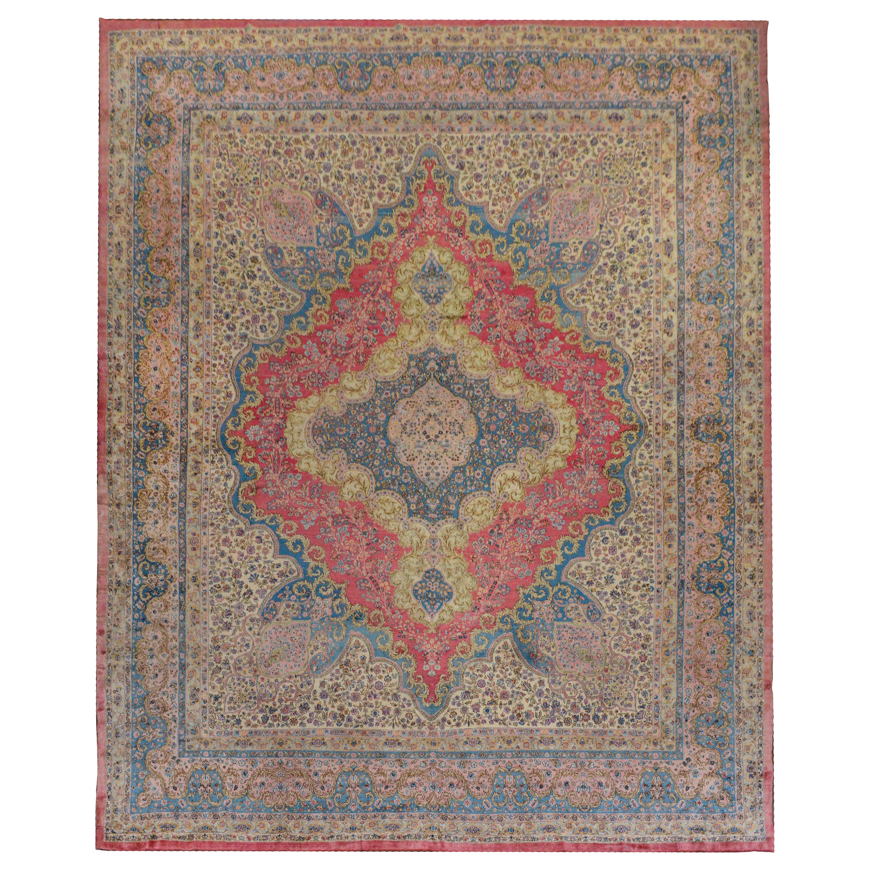 Outstanding Early 20th Century Kirman Rug For Sale