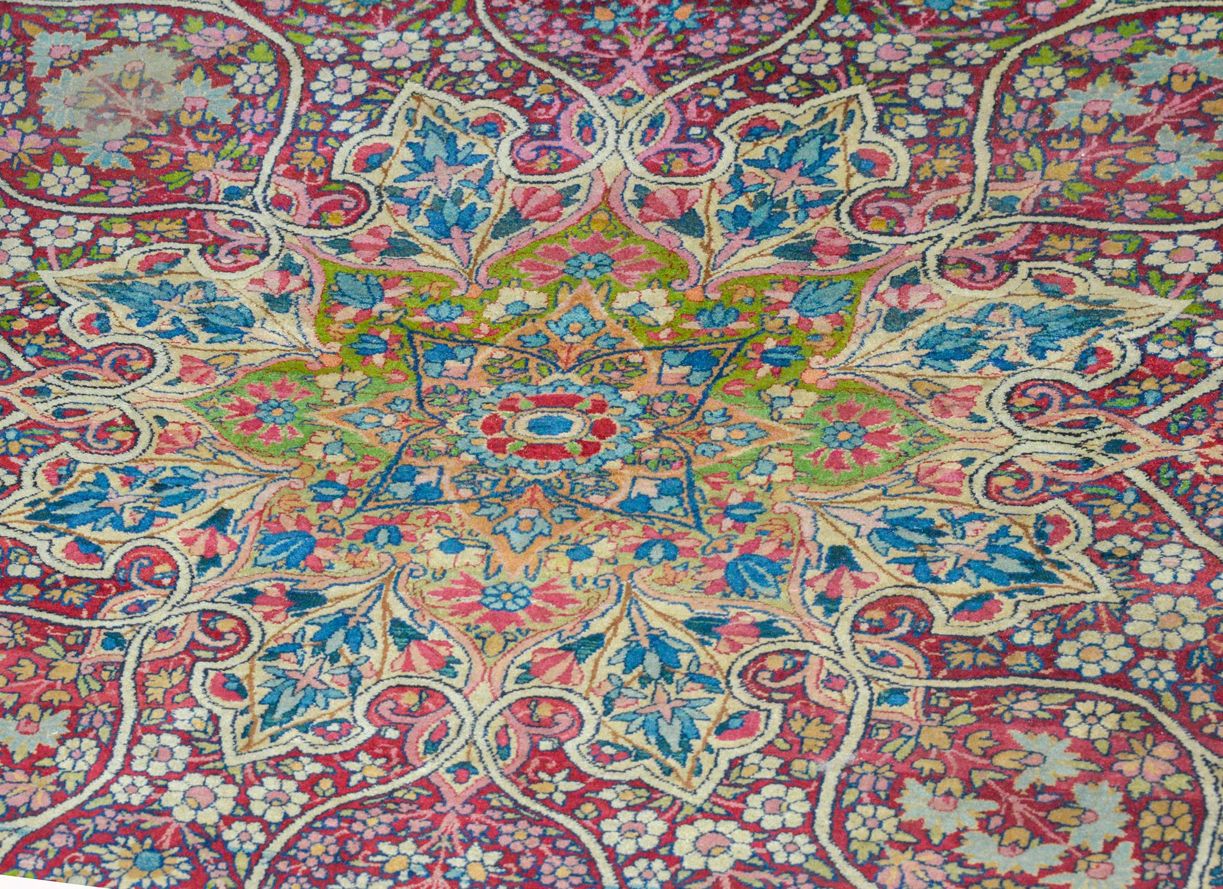 Persian Outstanding Early 20th Century Lavar Kirman Rug For Sale
