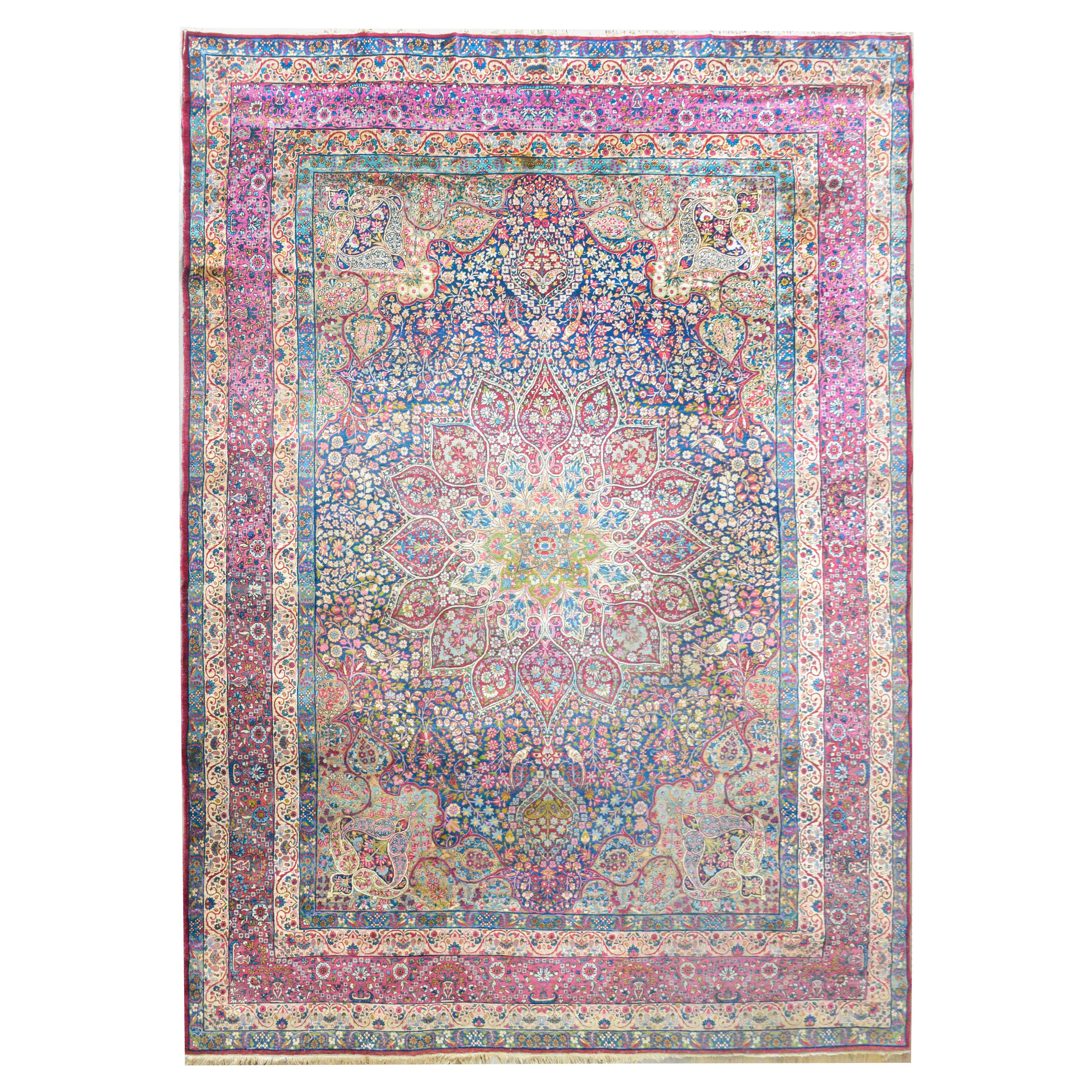 Outstanding Early 20th Century Lavar Kirman Rug For Sale