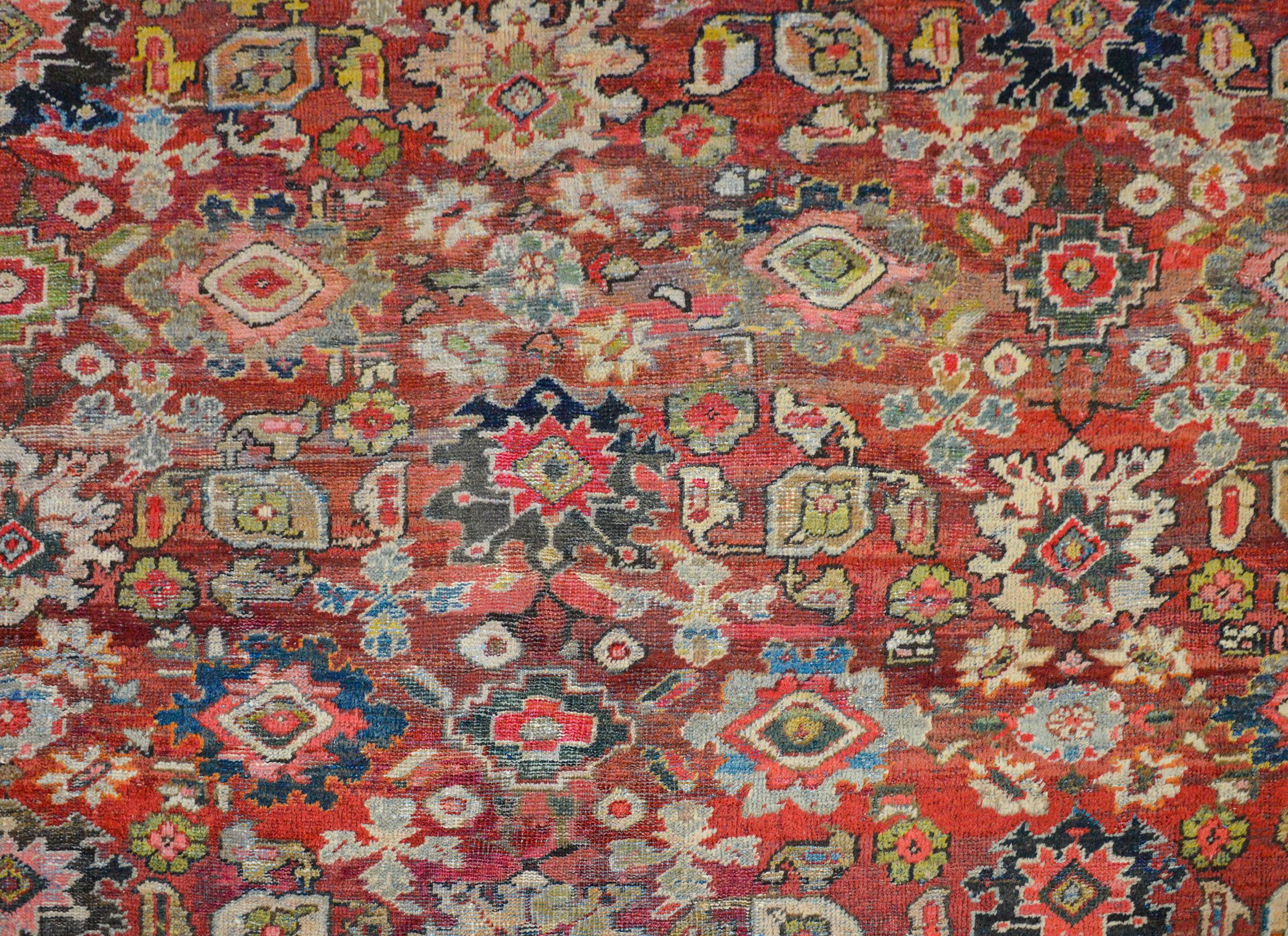 Vegetable Dyed Outstanding Early 20th Century Mahal Rug For Sale