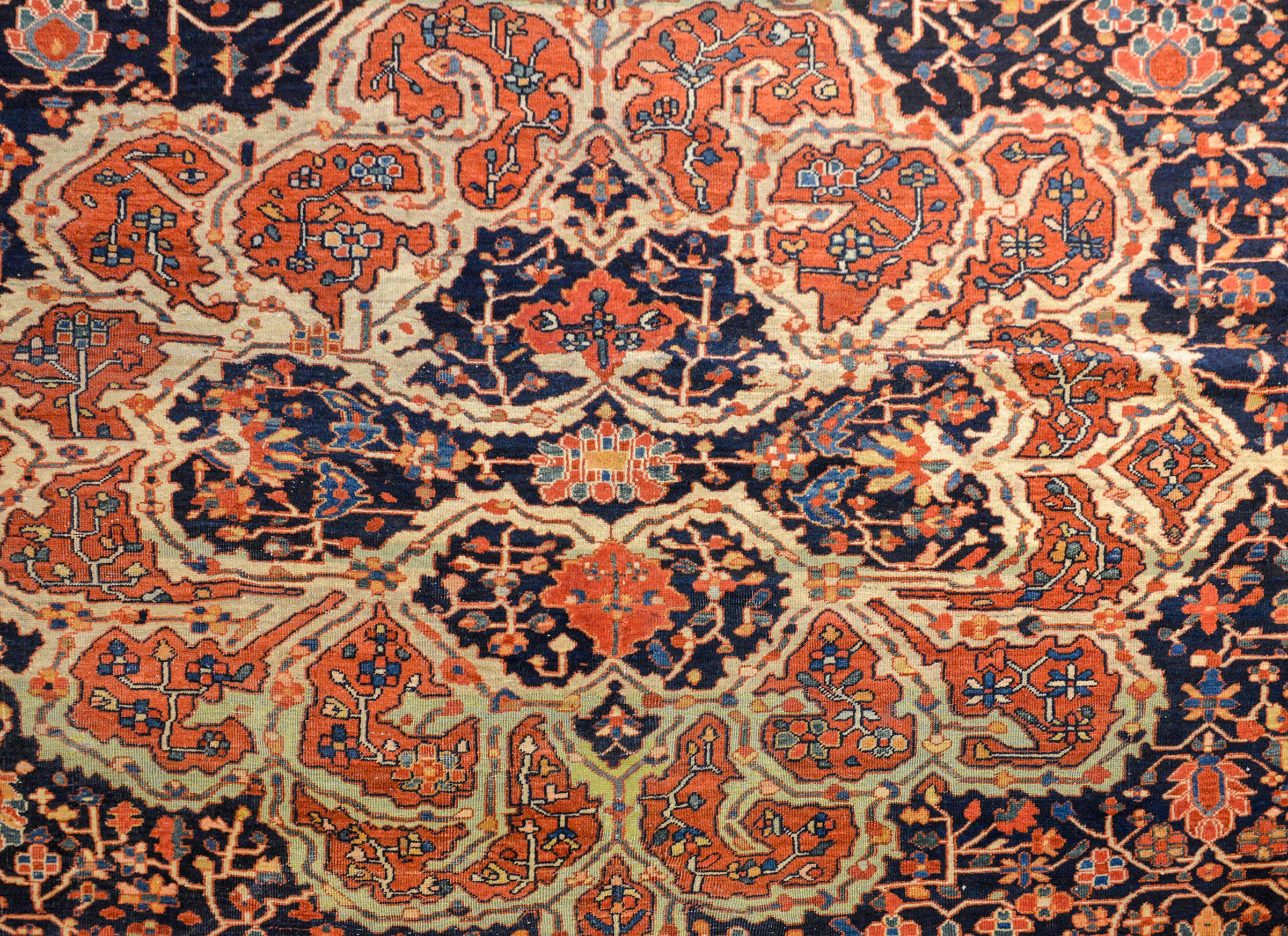 Wool Outstanding Early 20th Century Sarouk Farahan Rug For Sale
