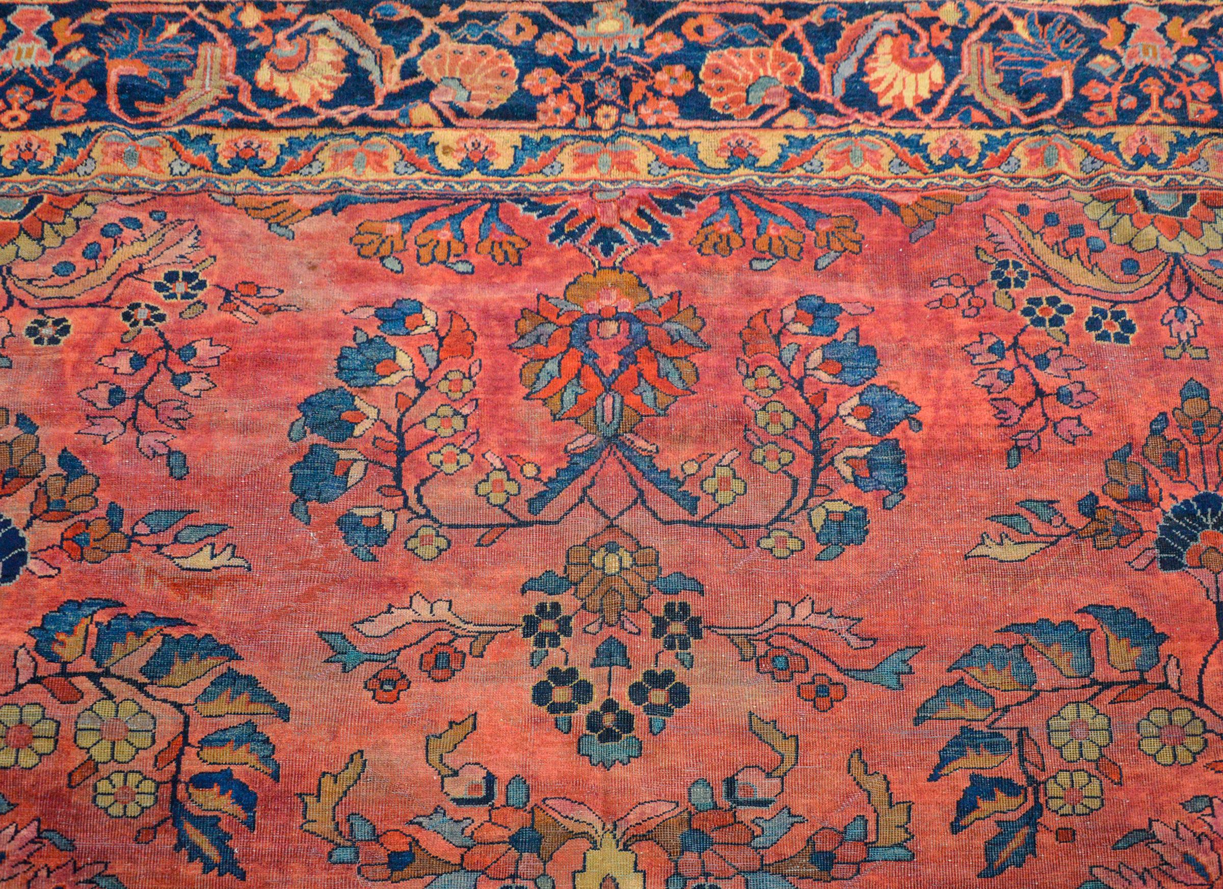 Wool Outstanding Early 20th Century Sarouk Mahal