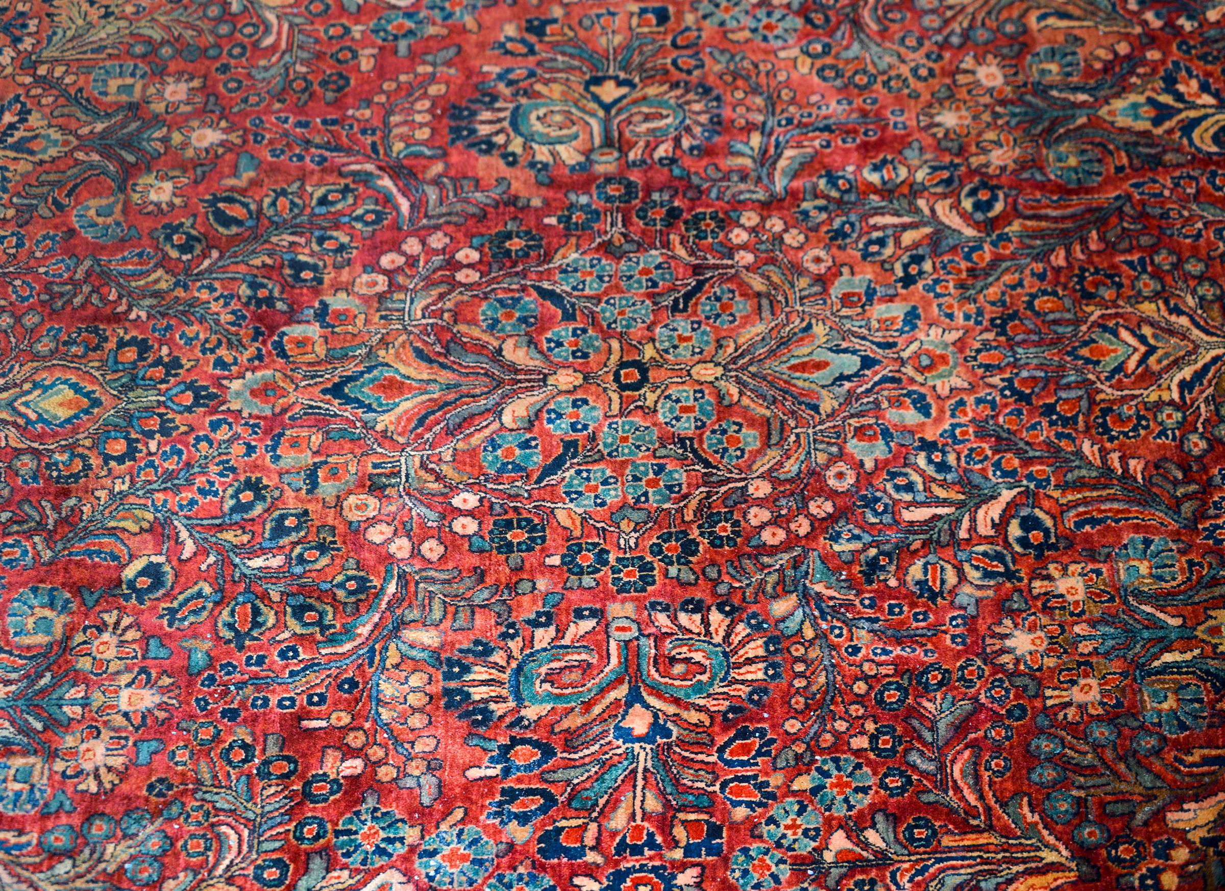 Excepcional alfombra sarouk de principios del siglo XX Persa en venta