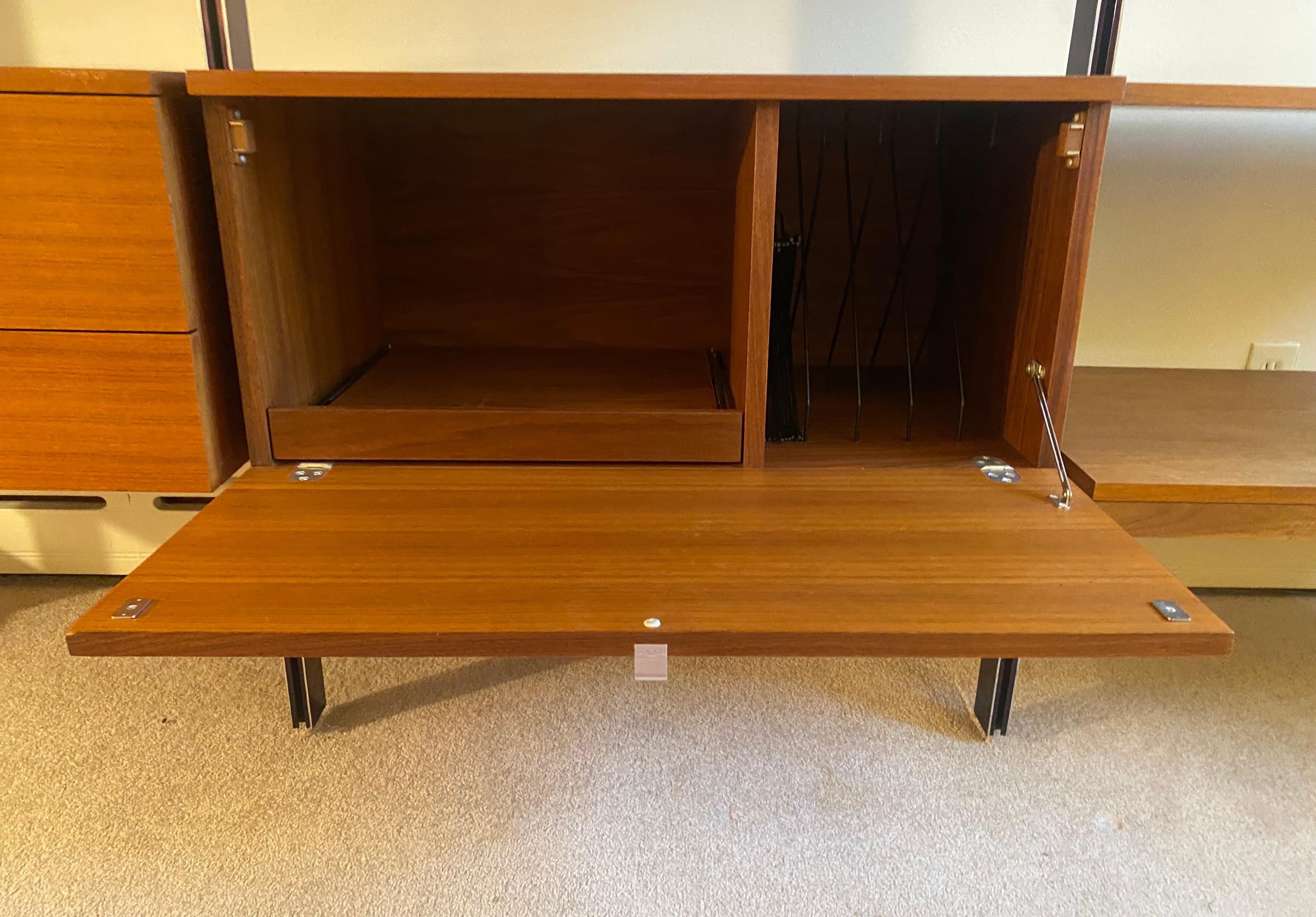 Outstanding Early George Nelson C S S, , 4-Bay Wall System, Herman Miller For Sale 2