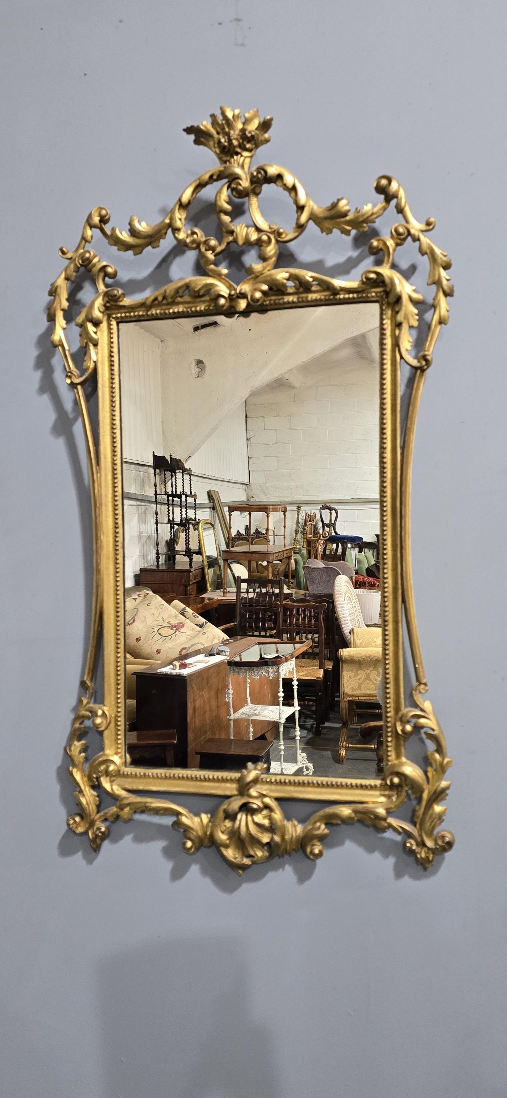 Gesso Outstanding English Gilt Mirror For Sale