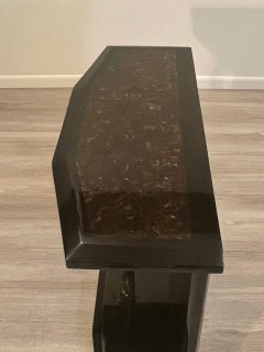 Outstanding Enrique Garcia Black Laquer Coconut Shell Console with Brass Swan