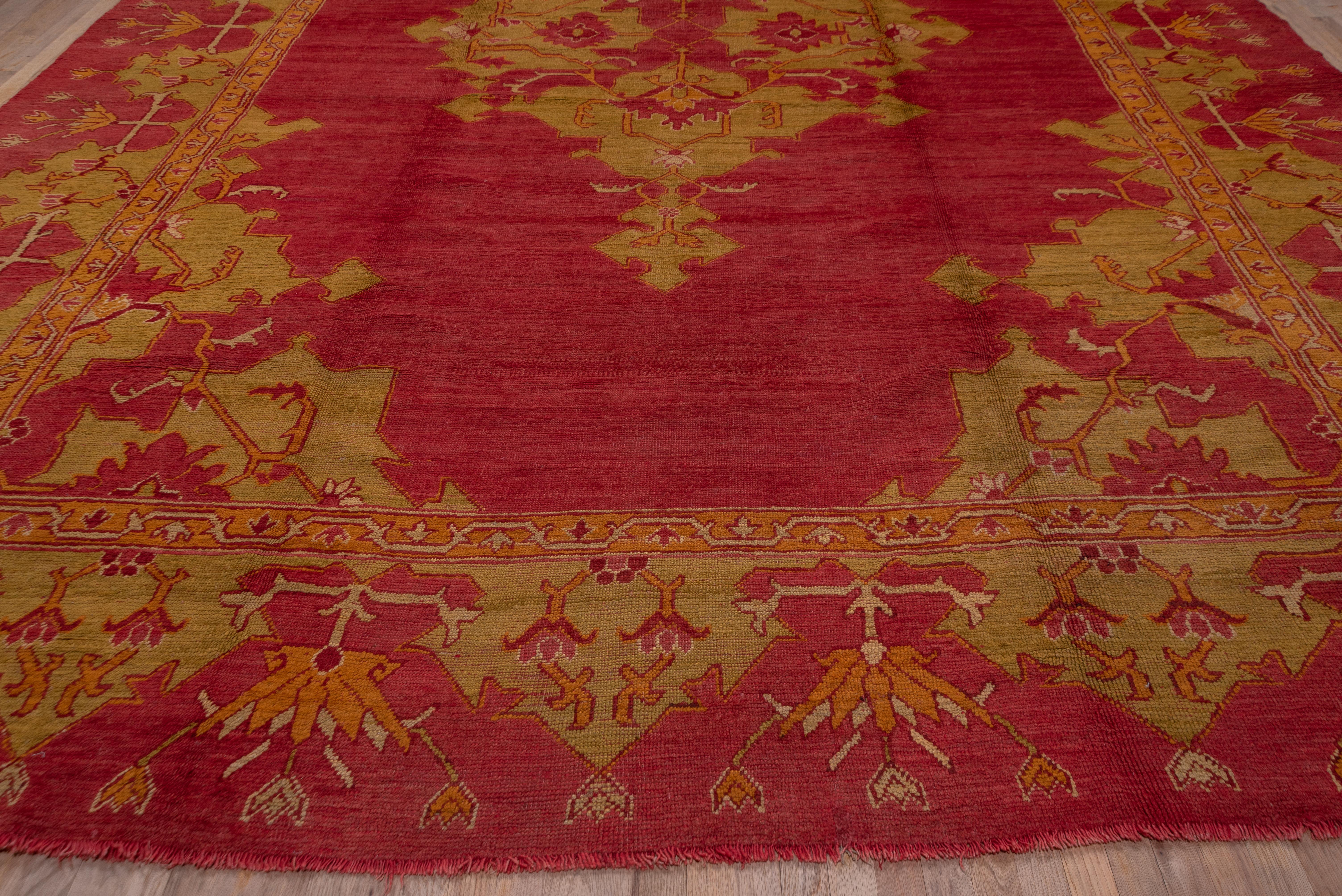 Turkish Outstanding Excellent Condition Antique Oushak Carpet For Sale