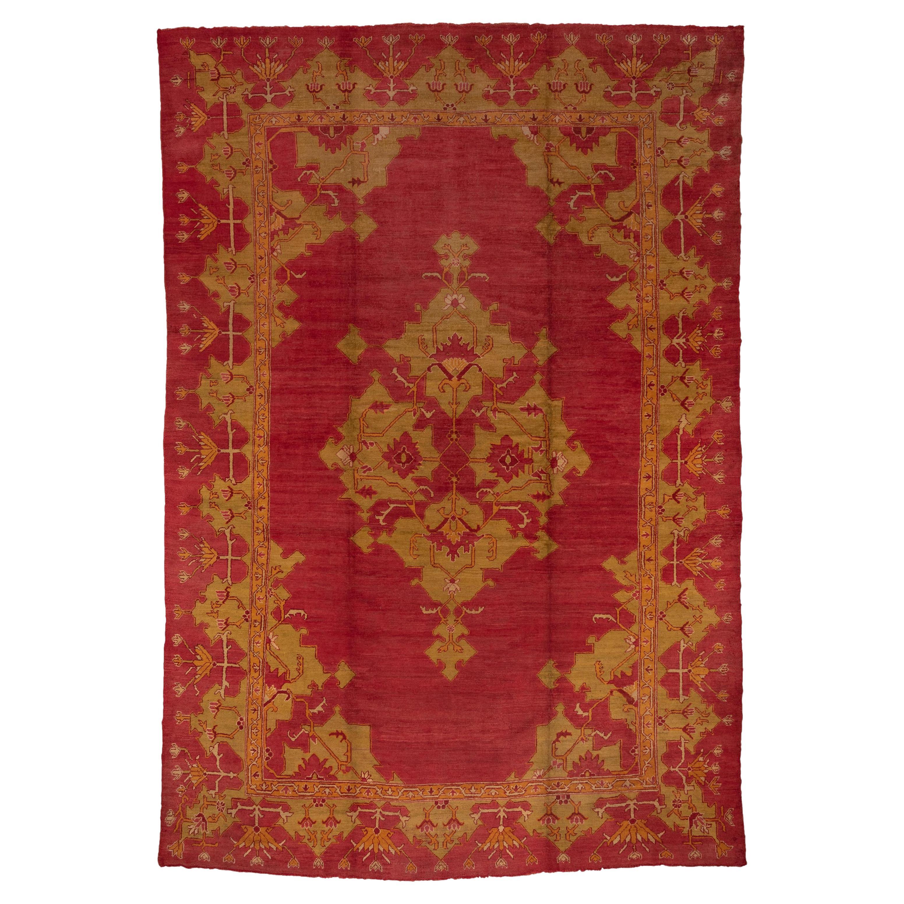 Outstanding Excellent Condition Antique Oushak Carpet For Sale