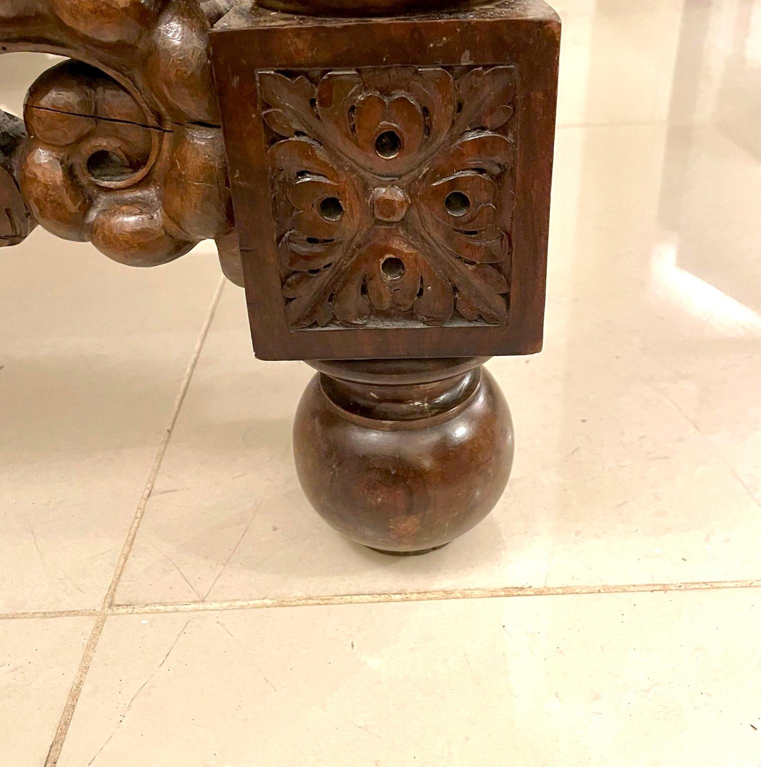 Outstanding Exhibition Quality Antique Italian Profusely Carved Dining Table 4