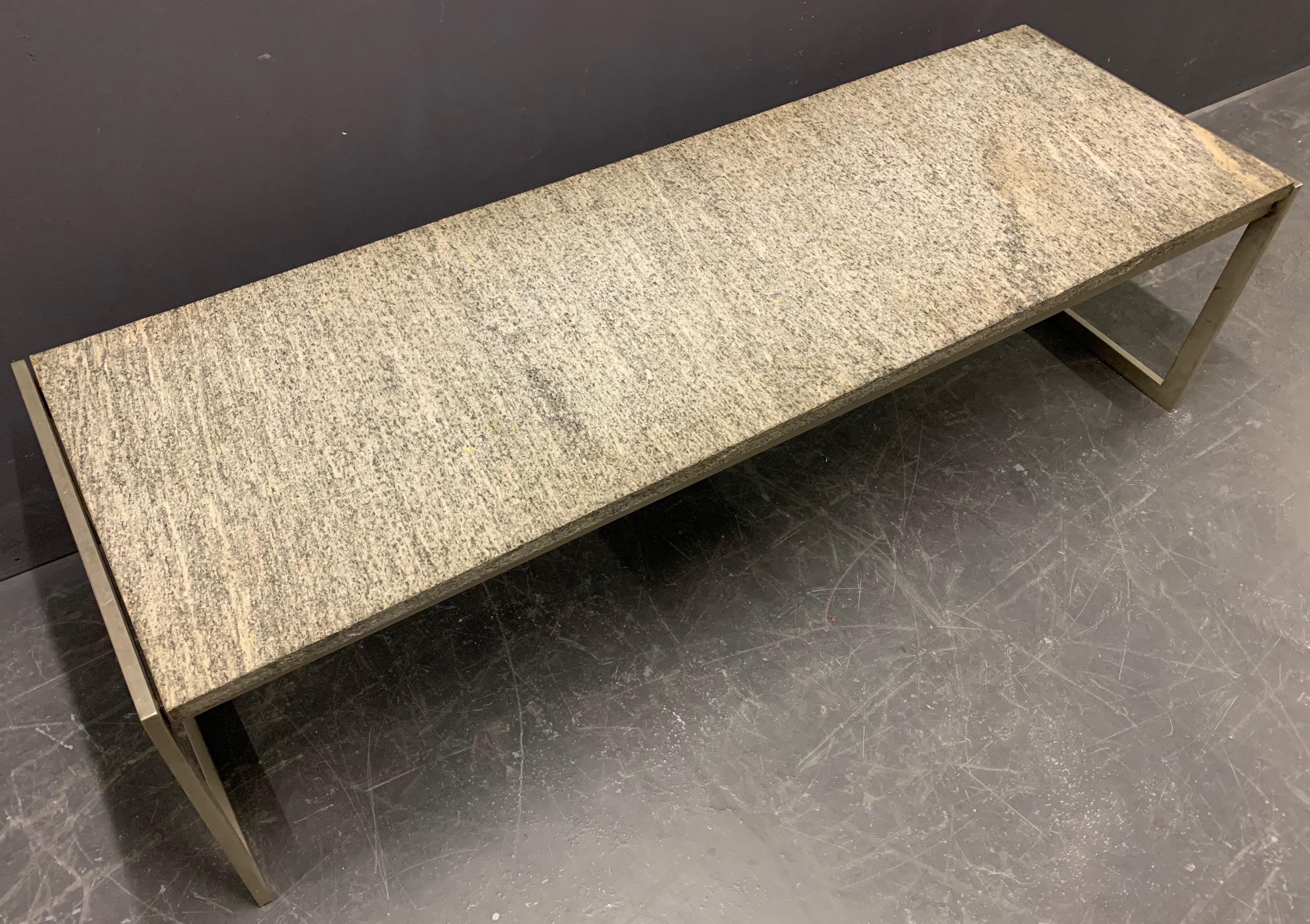 Outstanding Flint Rolled Marble Coffee Table or Bench For Sale 4