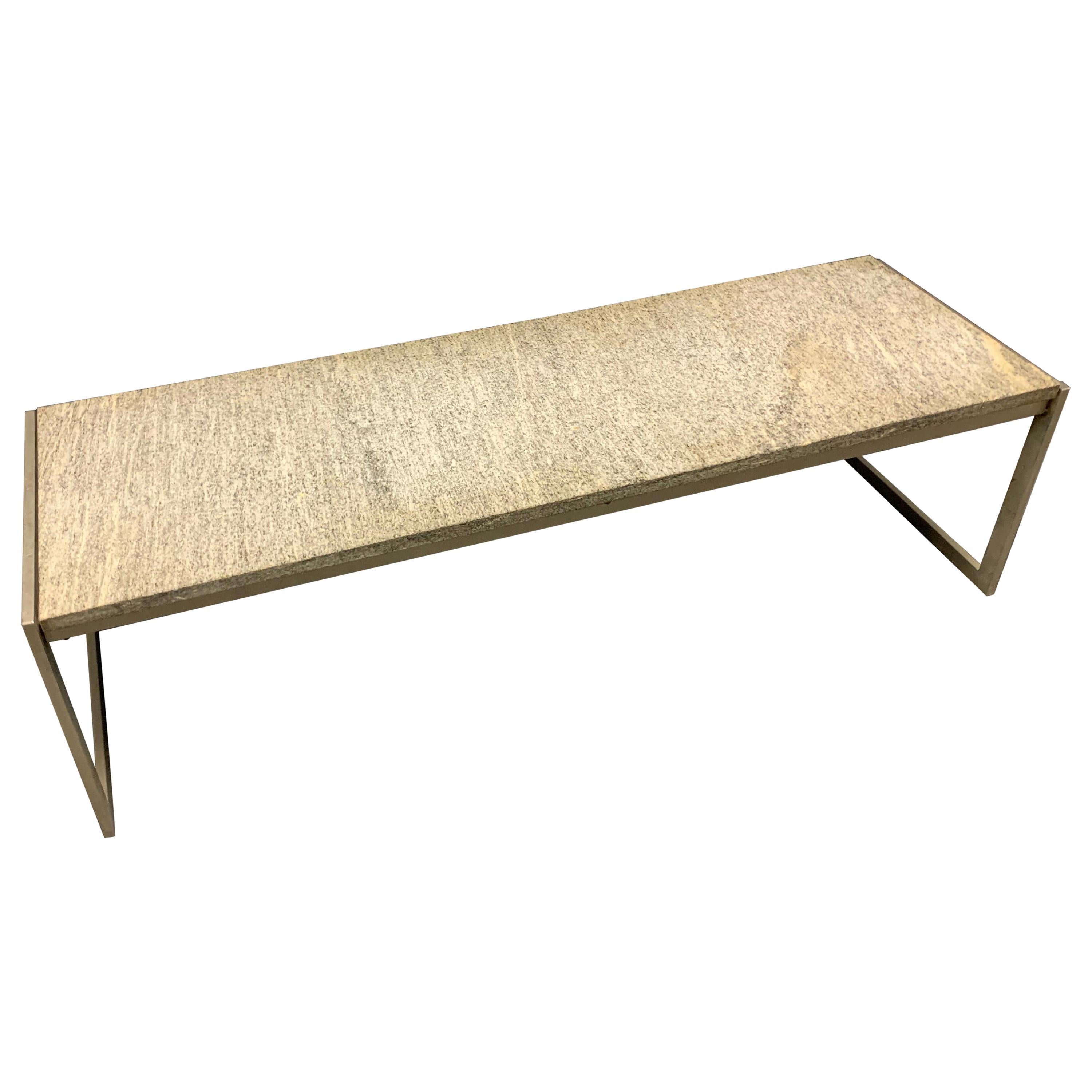 Outstanding Flint Rolled Marble Coffee Table or Bench For Sale
