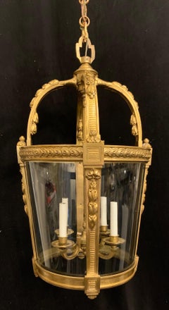 Outstanding French Dore Bronze Filigree Louis XV Lantern Chandelier Fixture