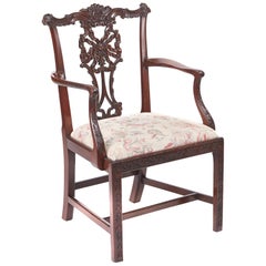 Outstanding George III Carved Mahogany Elbow Chair