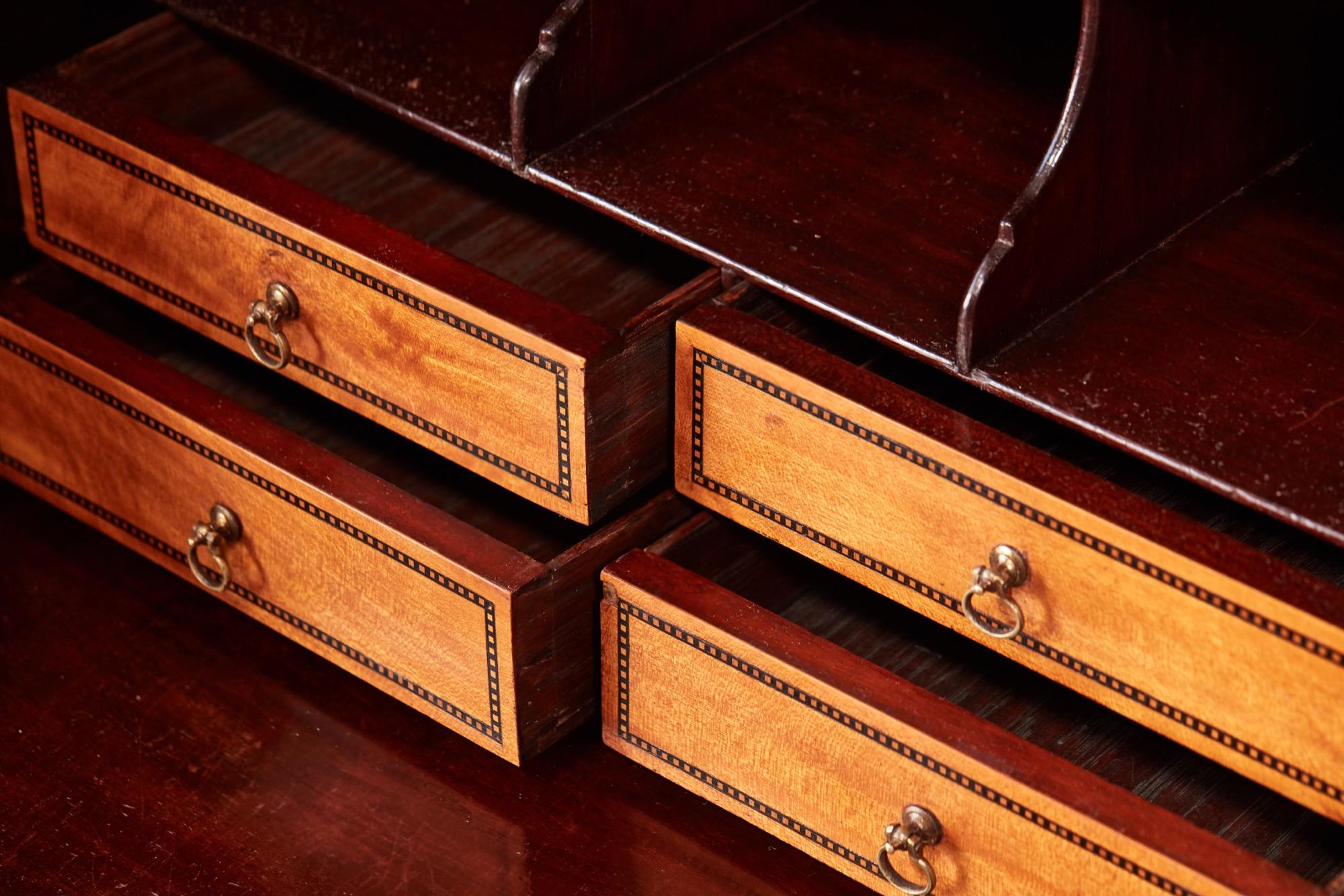 Outstanding George III Inlaid Mahogany Bureau Bookcase 9