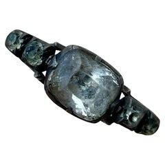 Antique Outstanding Georgian Foiled Crystal 5 Stone Ring in Gold