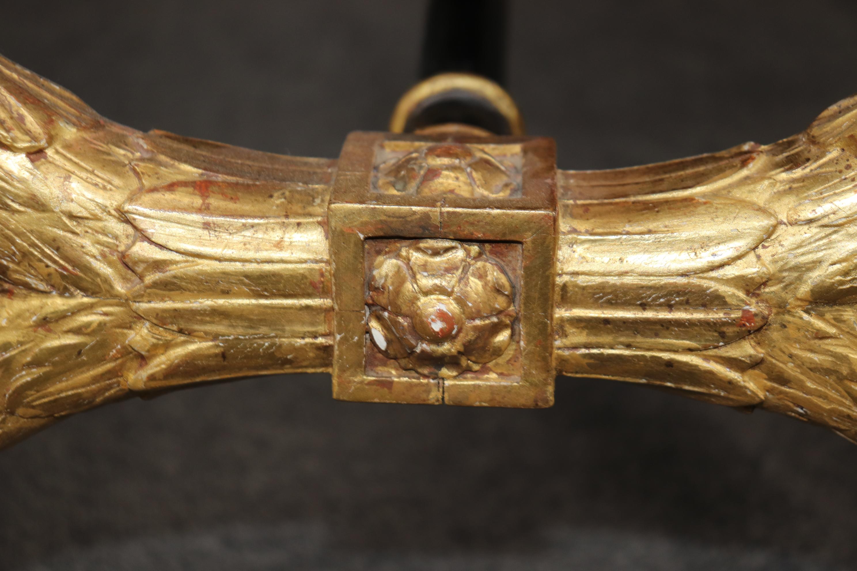 Outstanding Gilded Swan Carved French Directoire Style Rectangular Window Bench For Sale 6