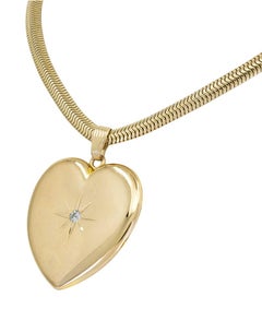 Outstanding Gold Heart Locket and Chain