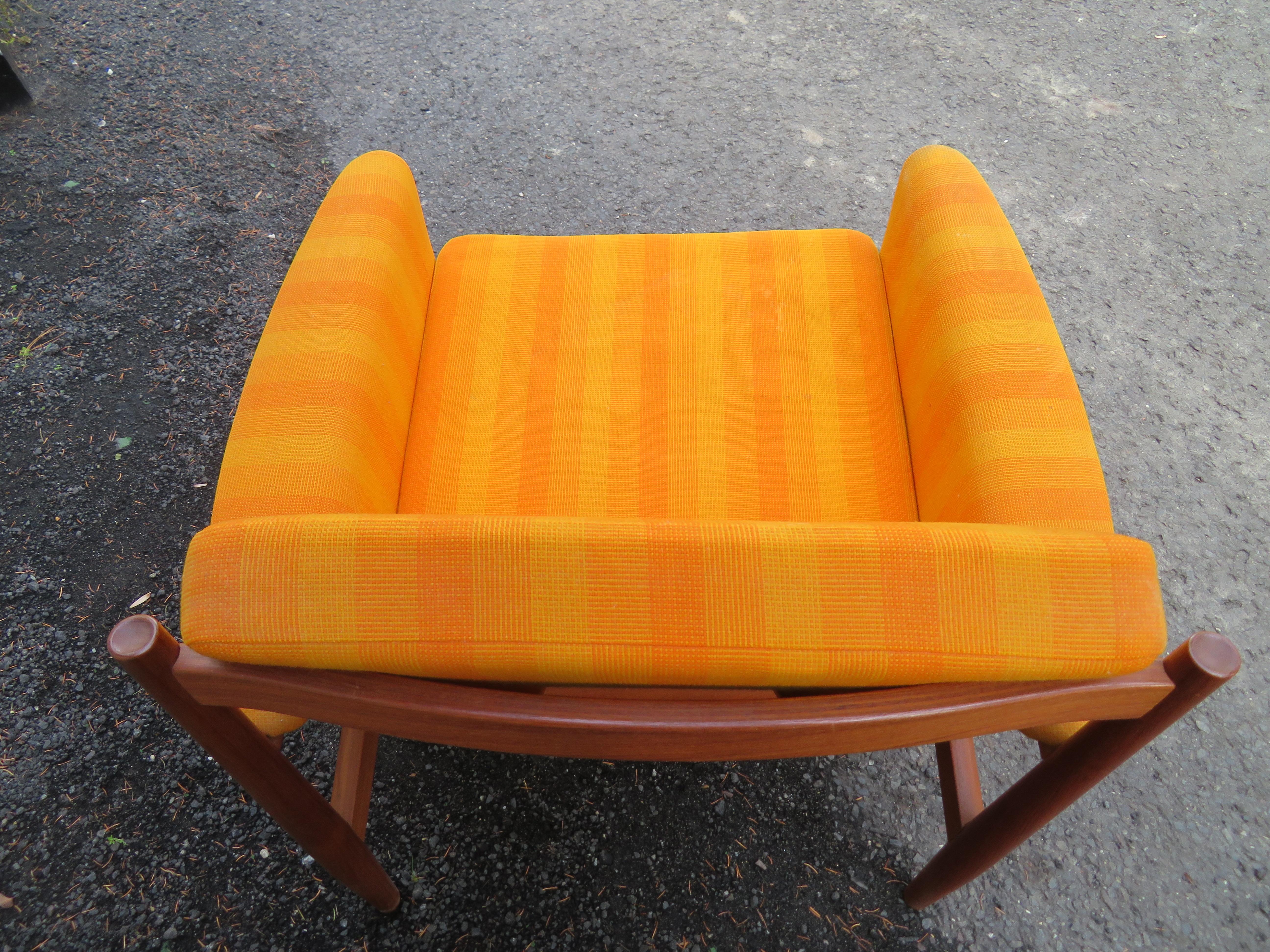 Exceptionnelle chaise longue en teck Grete Jalk, style danois moderne du milieu du siècle dernier Bon état - En vente à Pemberton, NJ