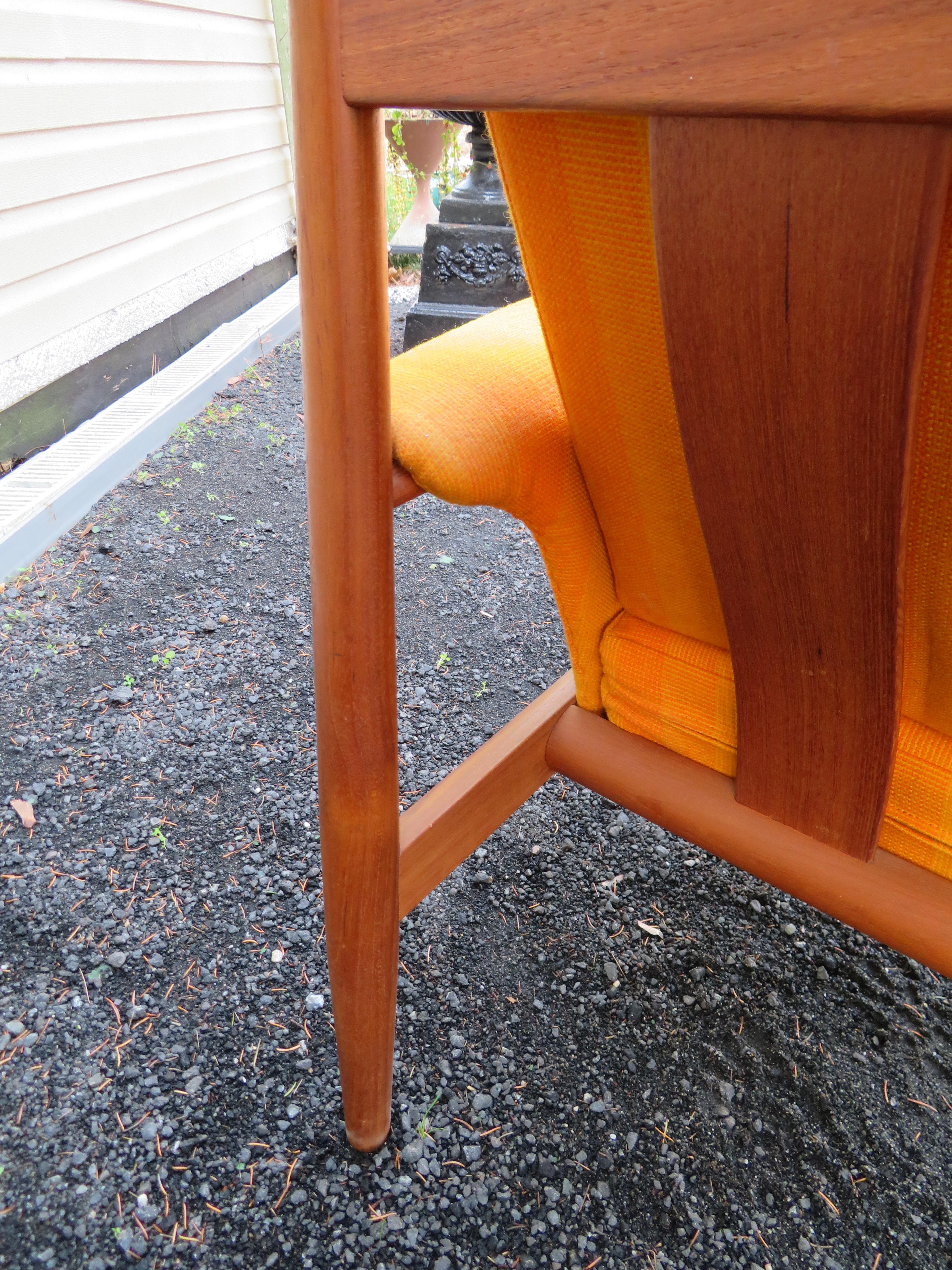 Scandinavian Modern Outstanding Grete Jalk Teak Lounge Chair, Midcentury Danish Modern For Sale