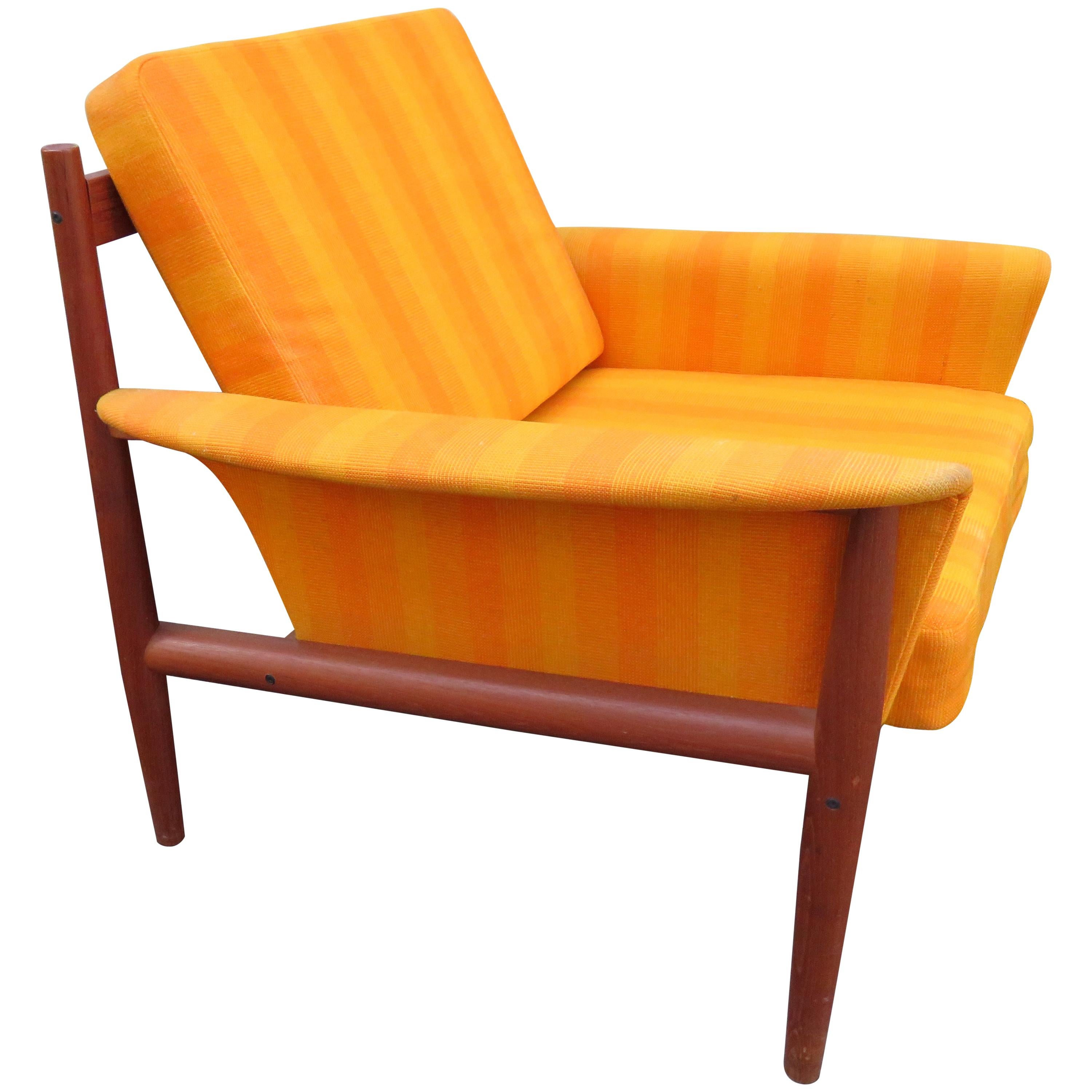 Outstanding Grete Jalk Teak Lounge Chair, Midcentury Danish Modern For Sale