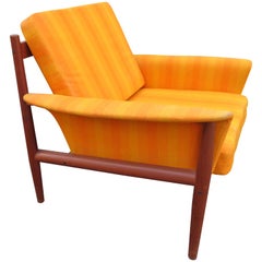 Exceptionnelle chaise longue en teck Grete Jalk, style danois moderne du milieu du siècle dernier