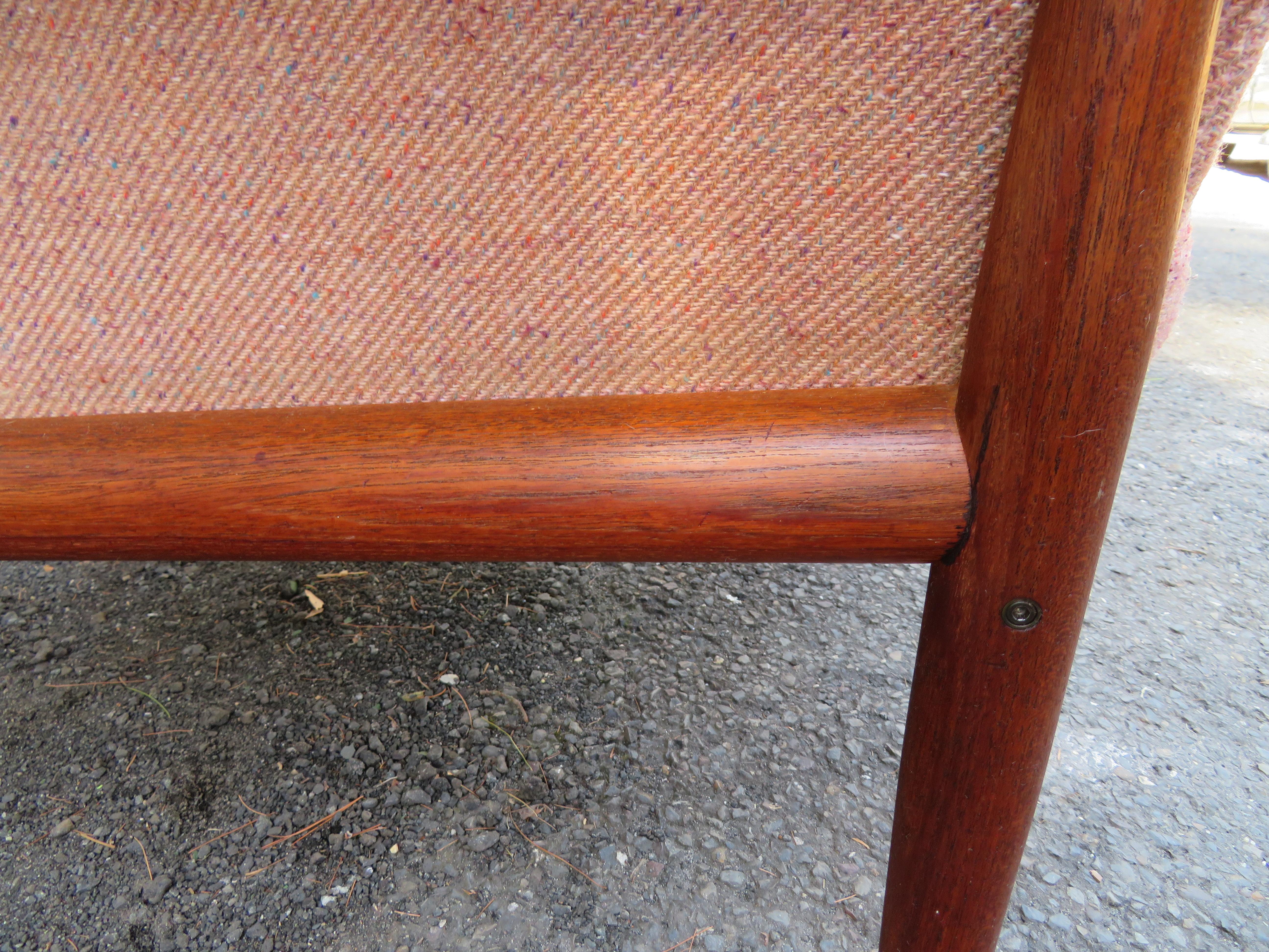 Upholstery Outstanding Grete Jalk Teak Lounge Chair, Midcentury Danish Modern For Sale