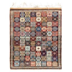 4.6x5.6 Ft Hervorragender türkischer Dowry-Teppich im Vintage-Stil, 100 % weiche Wolle und natürliche Farbstoffe