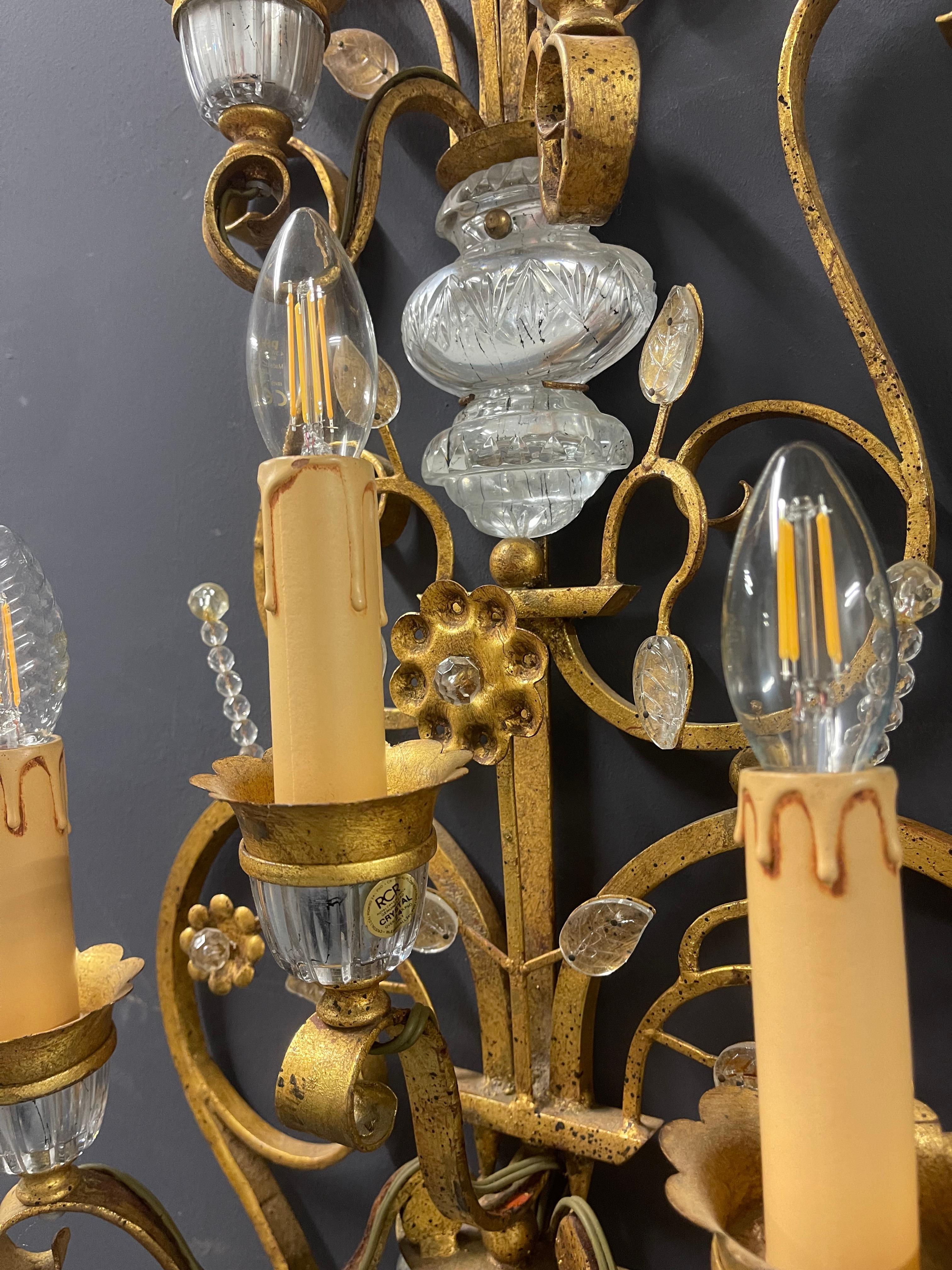 Outstanding, Impressive and Rare Huge wall  sconces by Maison Bagues For Sale 2