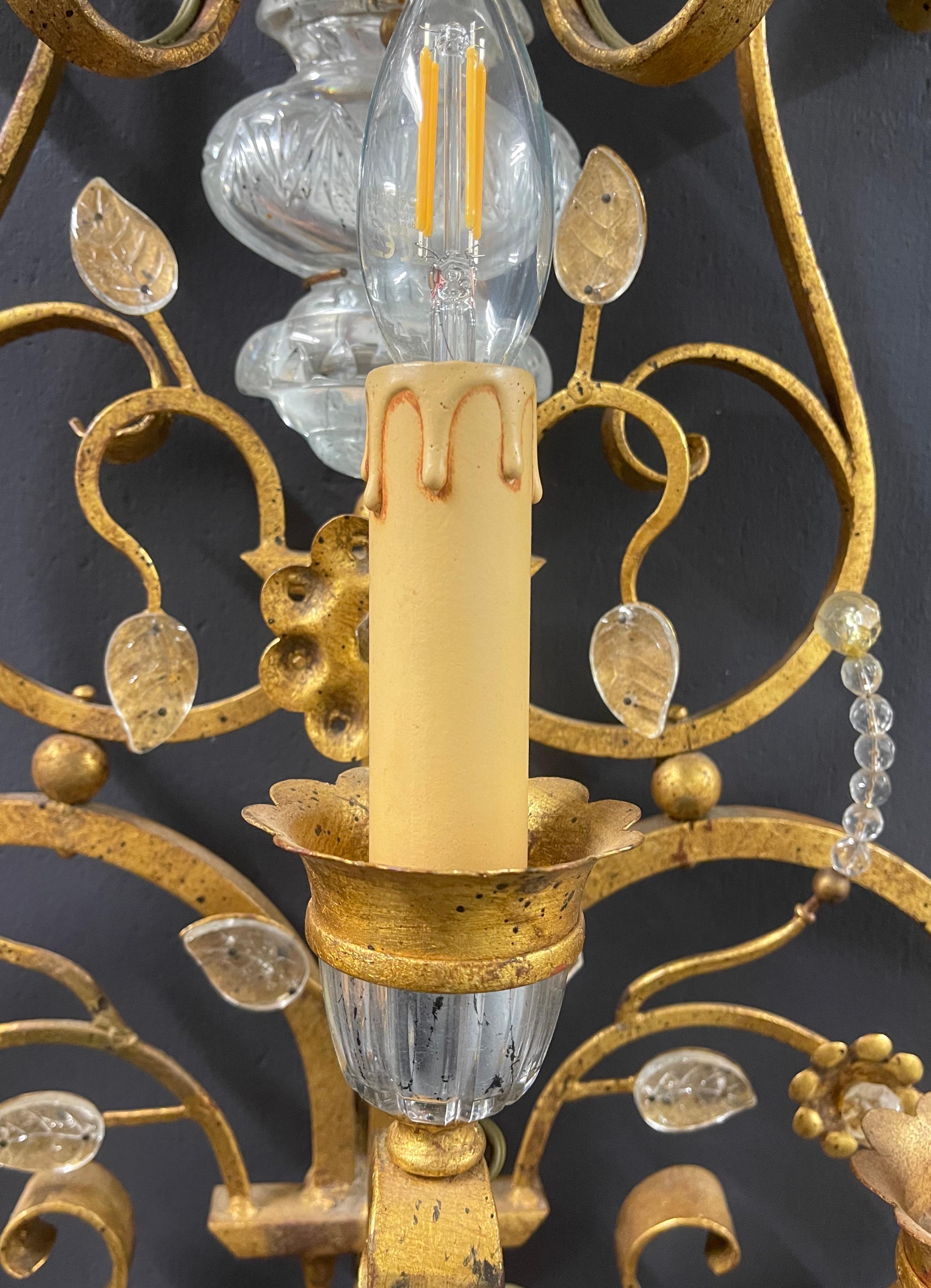 Outstanding, Impressive and Rare Huge wall  sconces by Maison Bagues For Sale 7