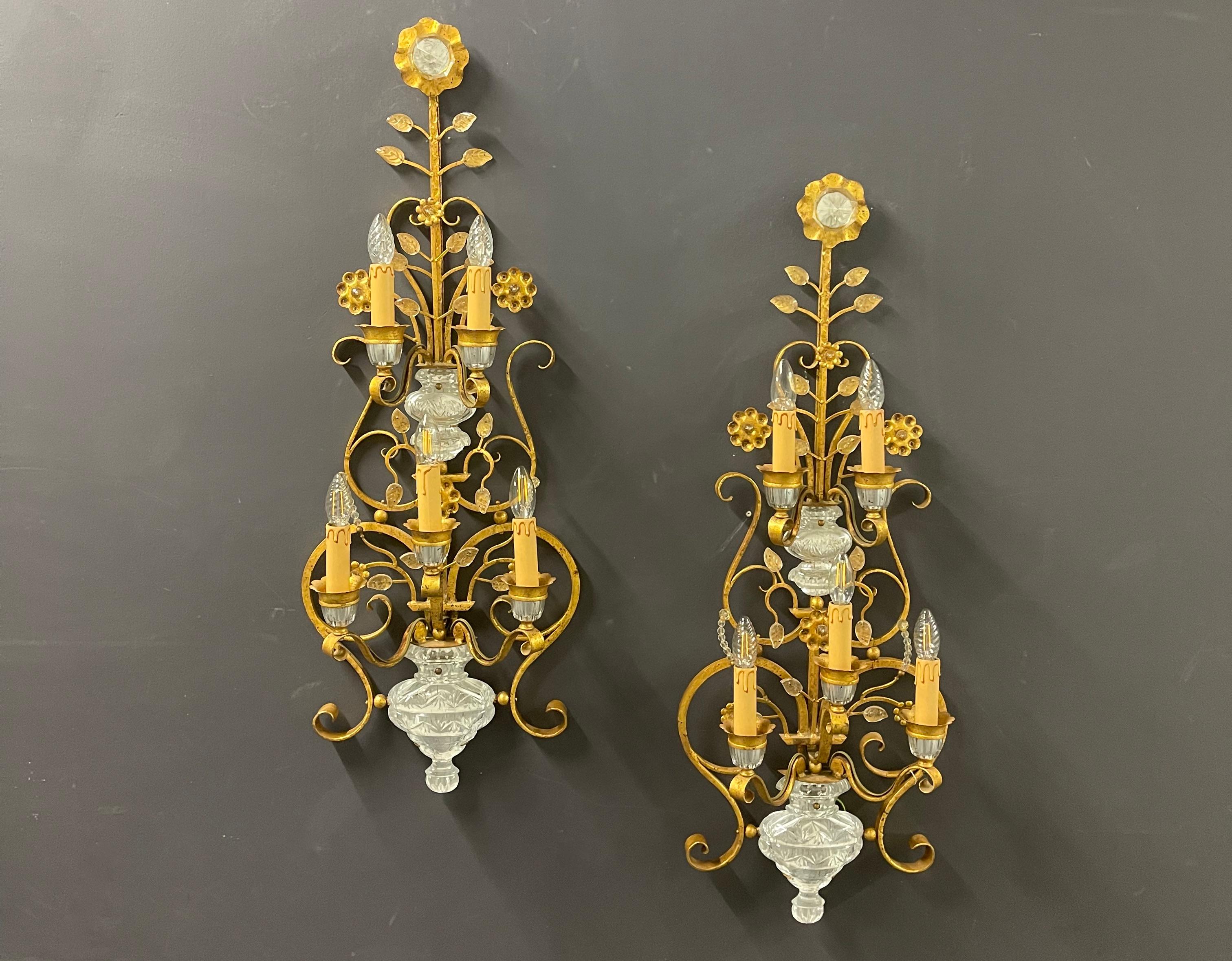 Outstanding, Impressive and Rare Huge wall  sconces by Maison Bagues For Sale 9